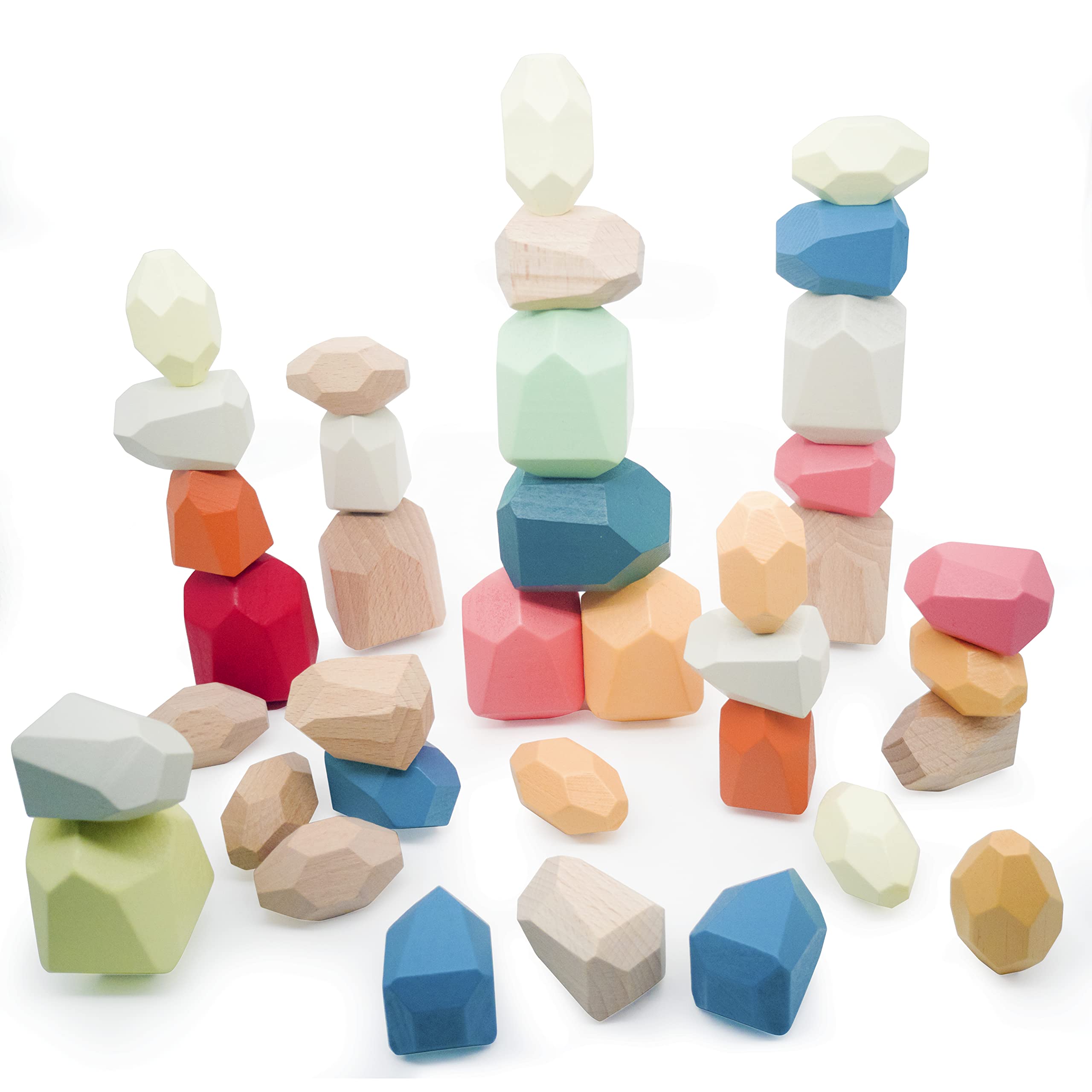 Wooden Balancing Blocks for Kids 4-8 | Montessori Stacking Toys for Toddlers & Preschoolers - Perfect for Learning & Play