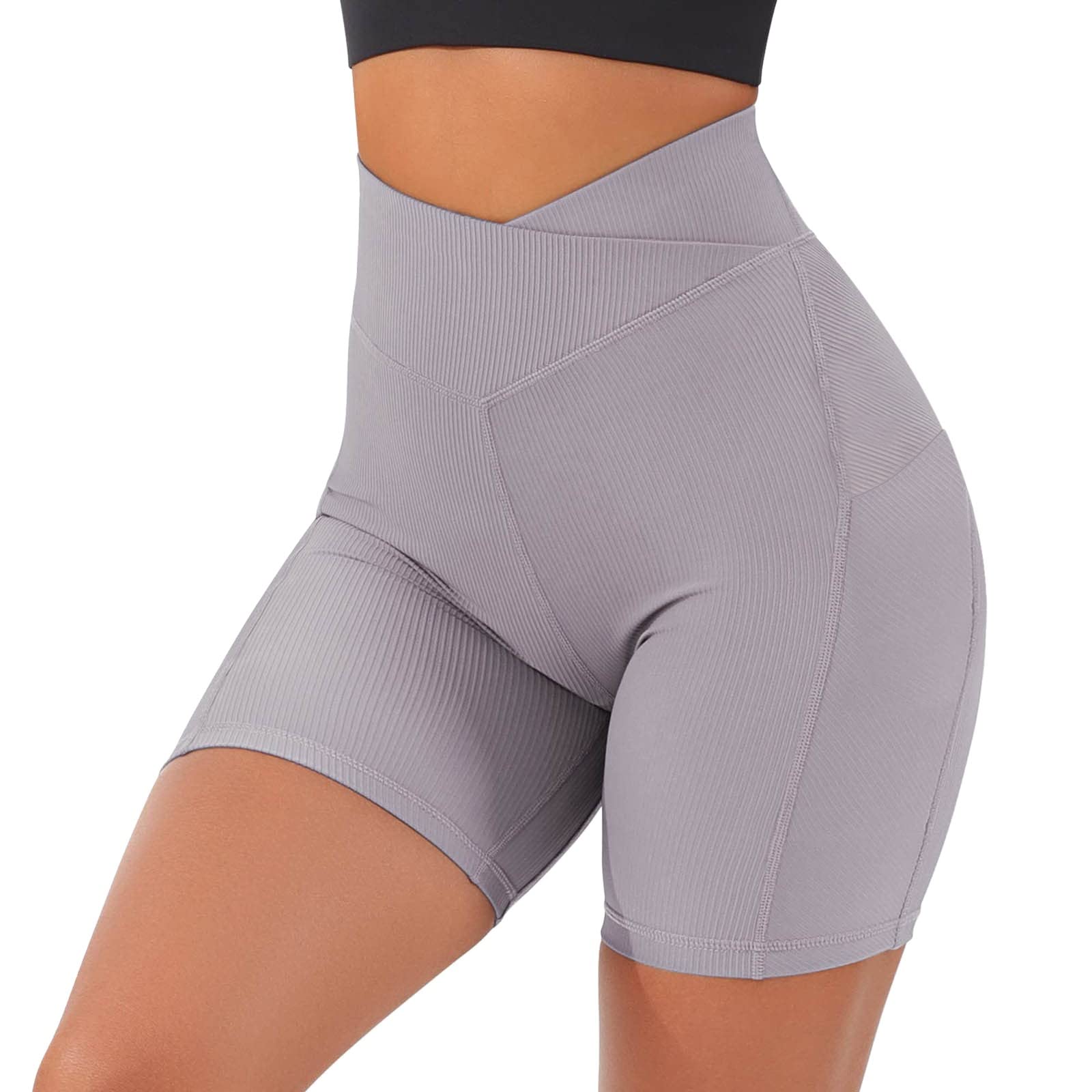 Women's High Waisted Workout Shorts - Cross Biker Yoga Shorts for Lifting & Butt Shaping - Perfect for Gym, Running & Yoga Sessions