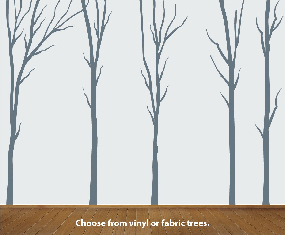 Grey Forest Wall Decal - Nature-Themed Vinyl Tree Stickers for Home & Office Decor - Perfect for Living Room, Bedroom, Nursery, and Workspace