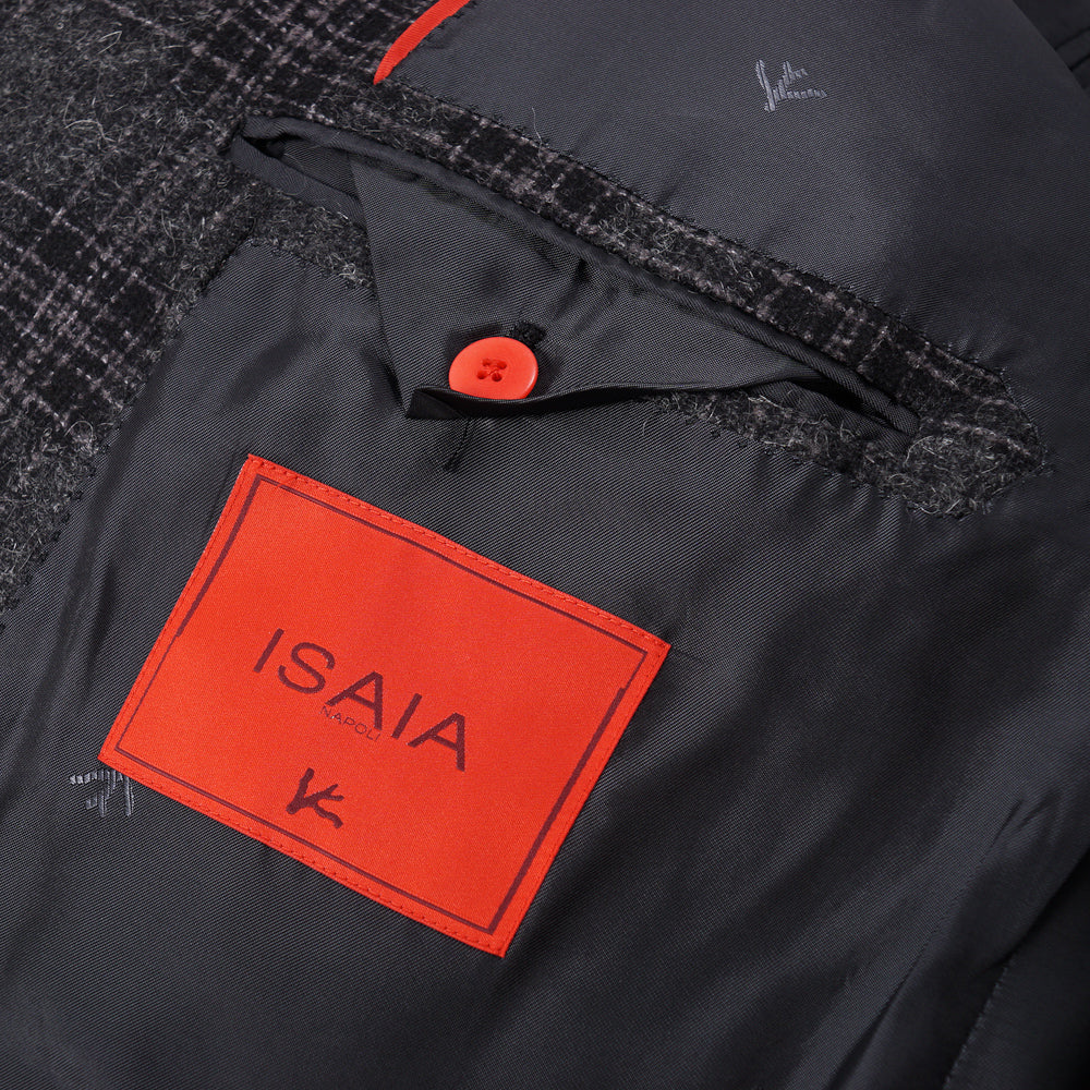 Isaia Gray and Black Check Sport Coat for Men | Premium Wool Blazer for Business, Weddings & Formal Events | Classic Checkered Pattern Jacket for Office & Special Occasions