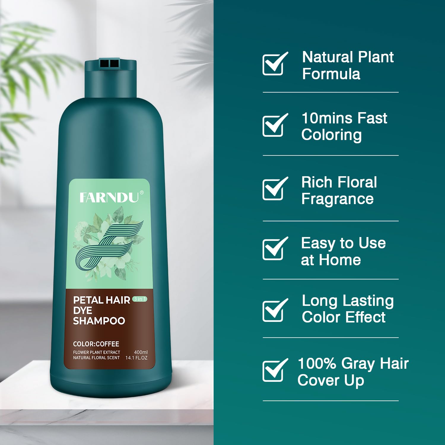 Best Coffee Hair Dye Shampoo for Color & Repair - Natural Hair Growth Treatment for Damaged Hair - Perfect for Home Use & Salon Styling