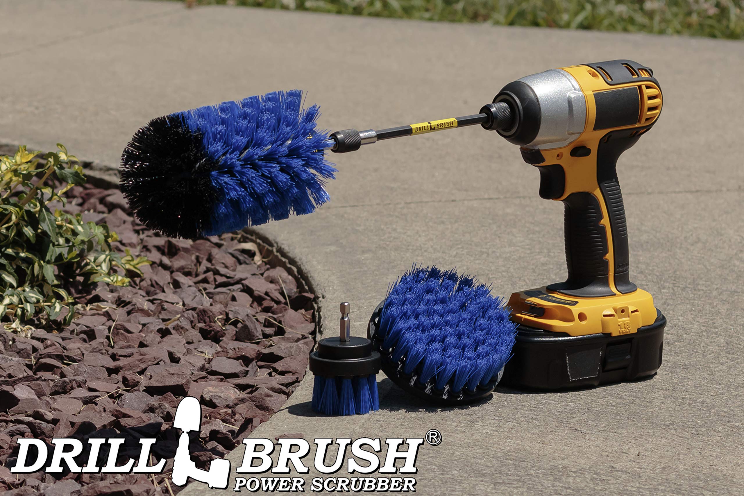 Premium Aquatic Cleaning Brush Set - Medium Stiffness Blue Brushes with Long Reach Extension - Fish Tank, Aquarium, Boat & Hull Cleaning Kit - Durable Scrub Brushes for Home & Marine Use - Perfect for Glass Tanks, Decks & Watercraft Maintenance