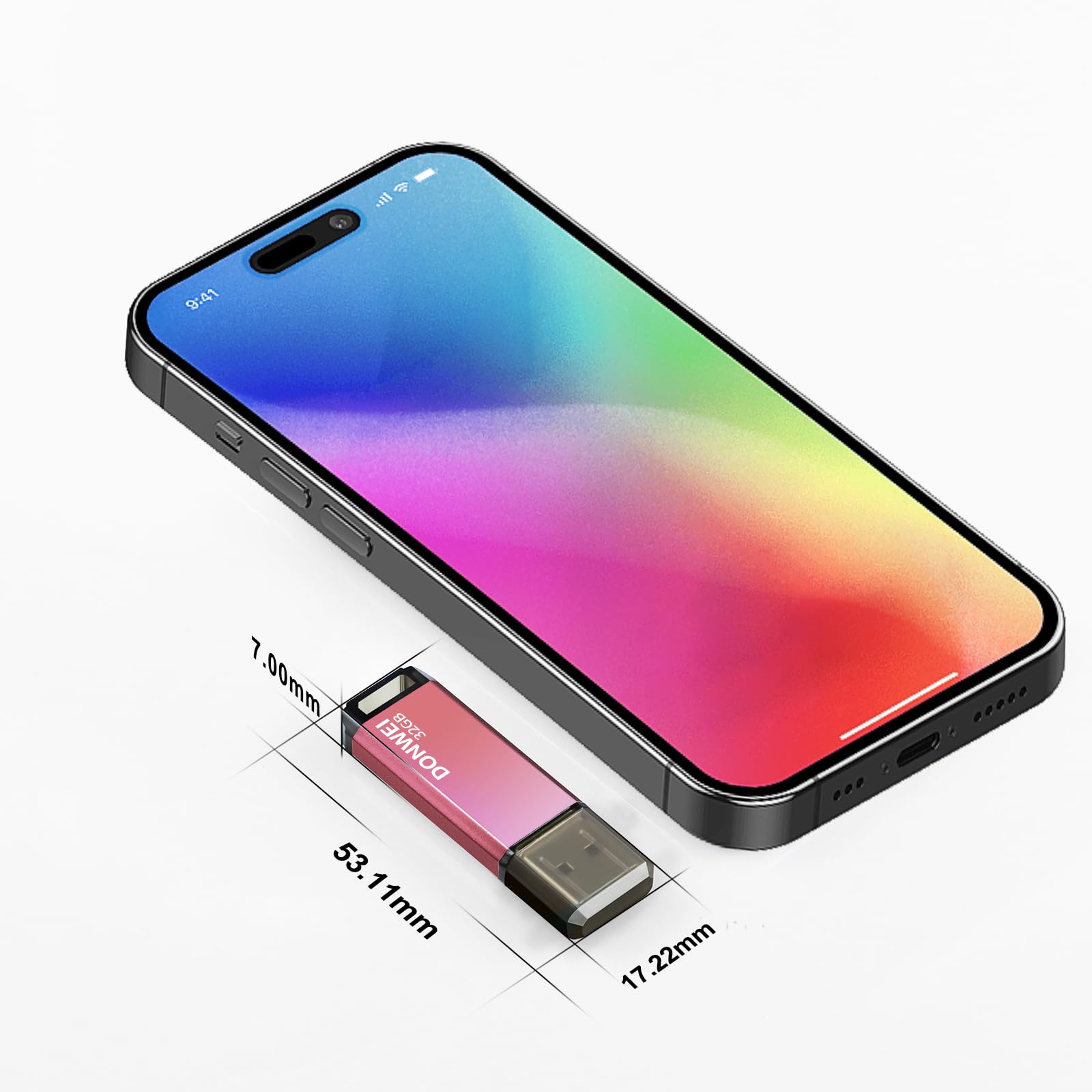 32GB USB 2.0 Flash Drive - Pink Memory Stick for Data Storage, File Transfer, Backup - Perfect for Students, Office Work, and Portable File Sharing