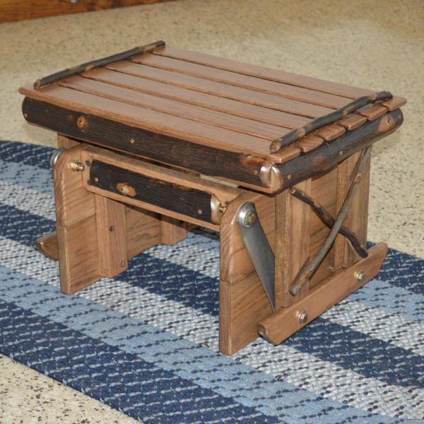 Hickory Gliding Ottoman - Smooth Motion Footrest with Storage, Comfortable Living Room Furniture for Relaxing & Reading - Perfect for Small Spaces, Home Theater & Nursery