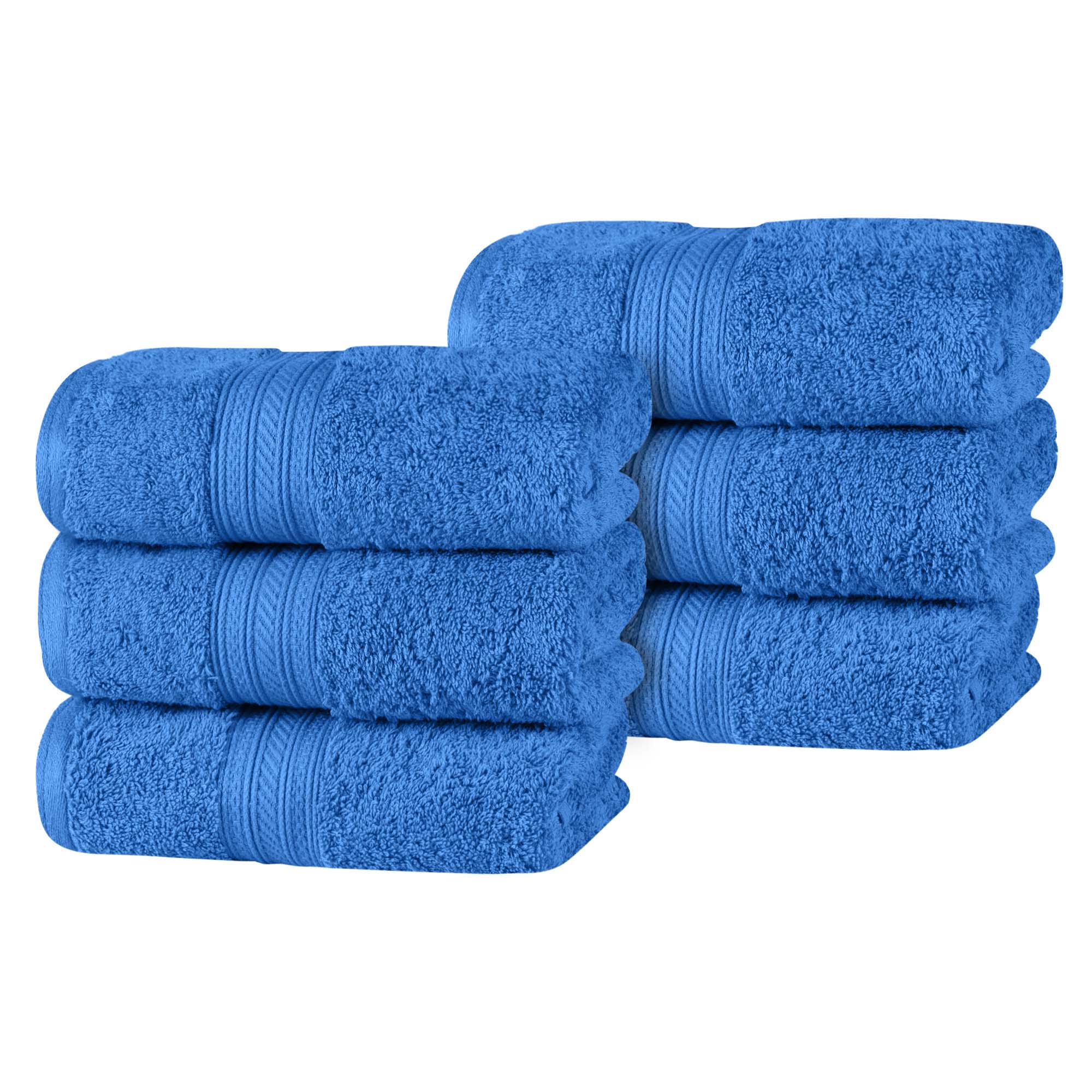 Premium 6-Pack Atlas Cotton Plush Absorbent Heavyweight Luxury Hand Towels - Soft & Quick-Drying for Bathroom, Kitchen, and Spa Use