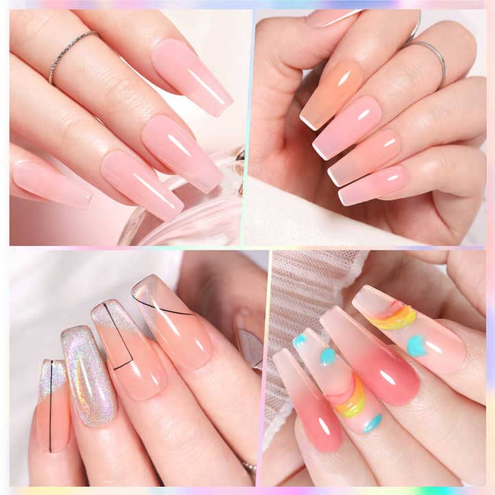 Born Pretty Jelly Nude Gel Polish - Long Lasting Soak Off UV LED Nail Polish for Salon & Home Manicure - Perfect for Weddings, Parties & Everyday Wear