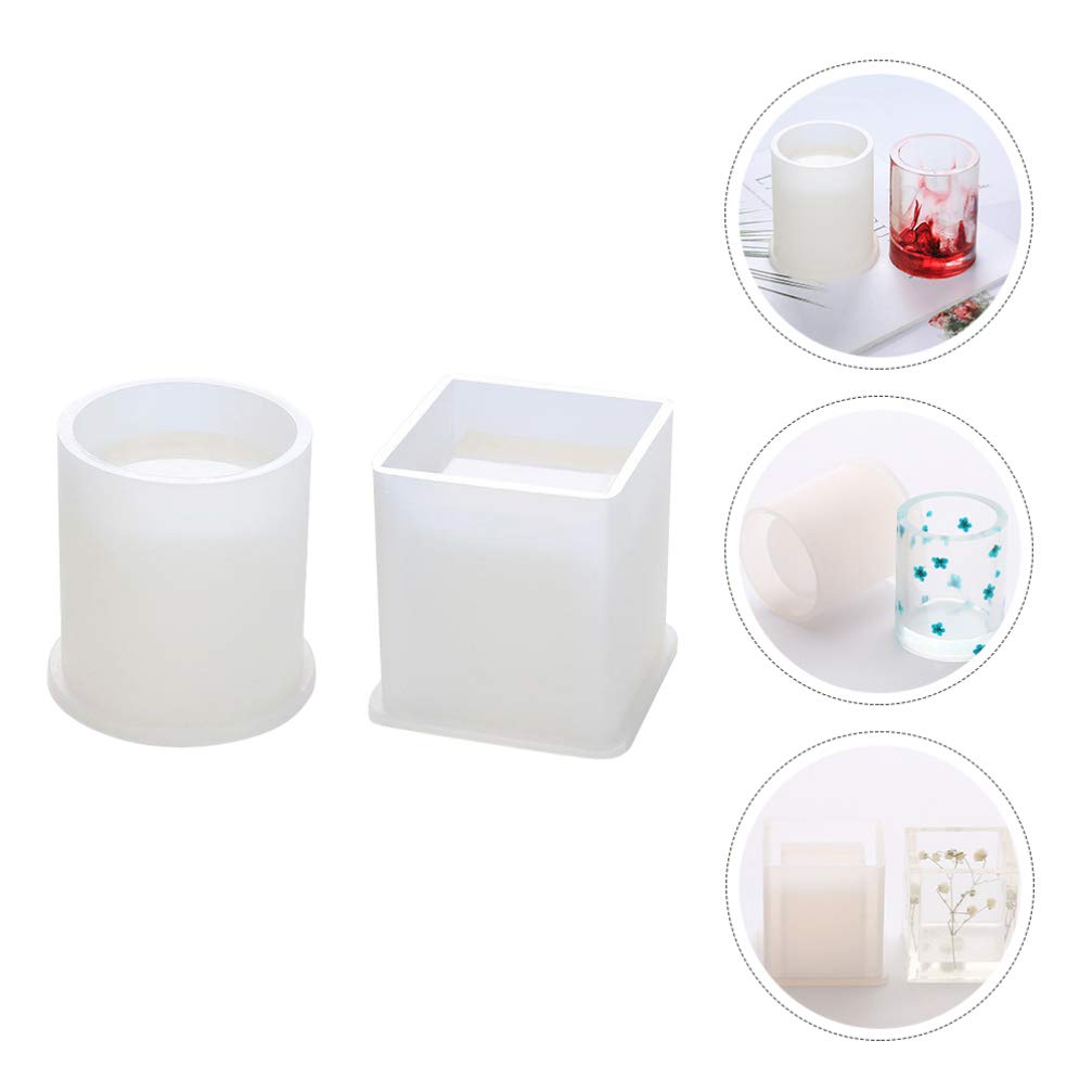 Hemoton 2-Pack Silicone Pencil Holder Molds - DIY Pen Storage Container Crafting Tool for Office Desk Organizer, School Supplies & Home Decor (Perfect for DIY Projects, Gift Making & Craft Enthusiasts)
