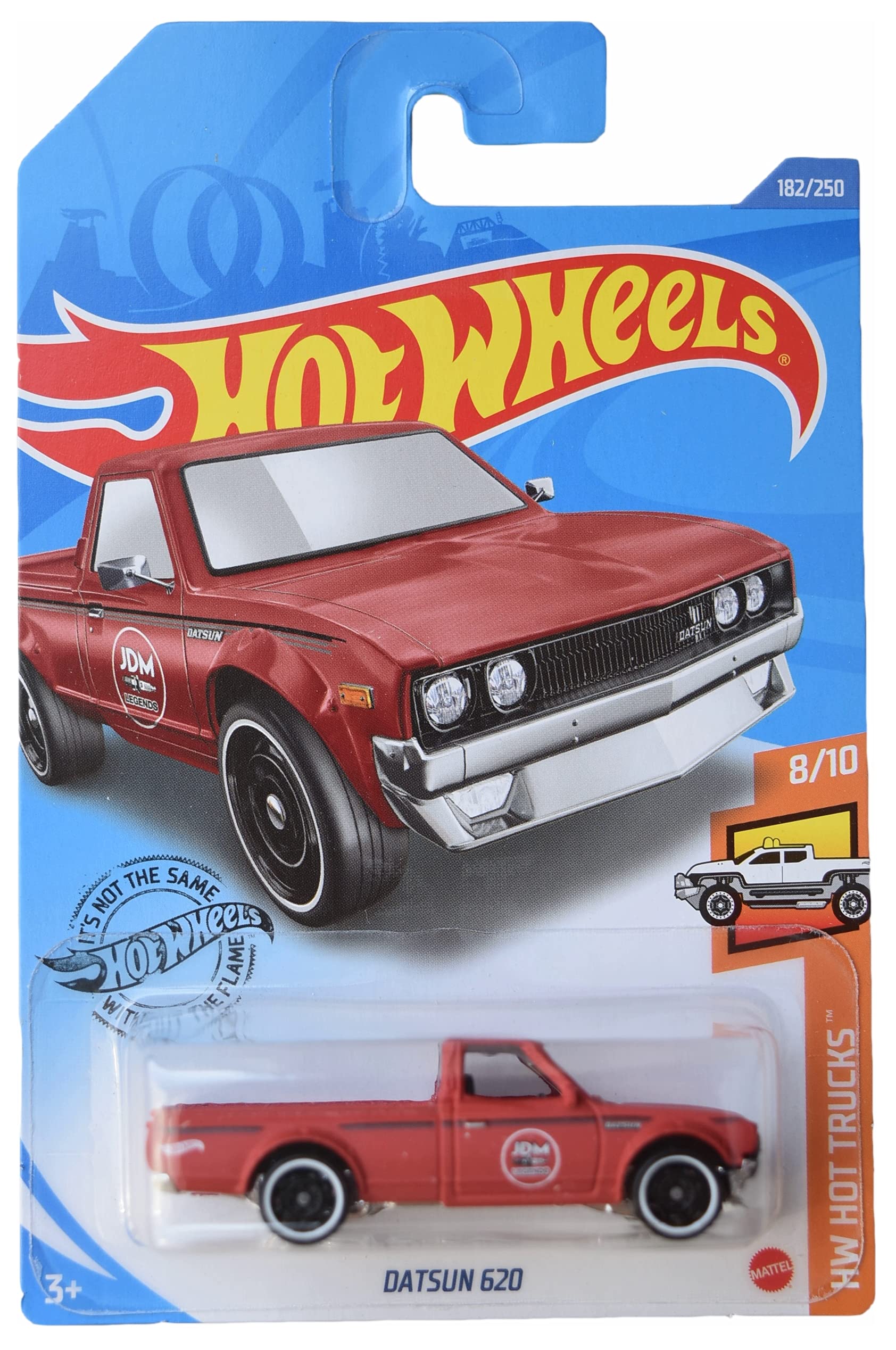 Hot Wheels Datsun 620 Red Die-Cast Toy Truck 1:64 Scale - Collector's Edition 182/250 from Hot Trucks Series - Perfect for Display, Play, and Car Enthusiast Collections