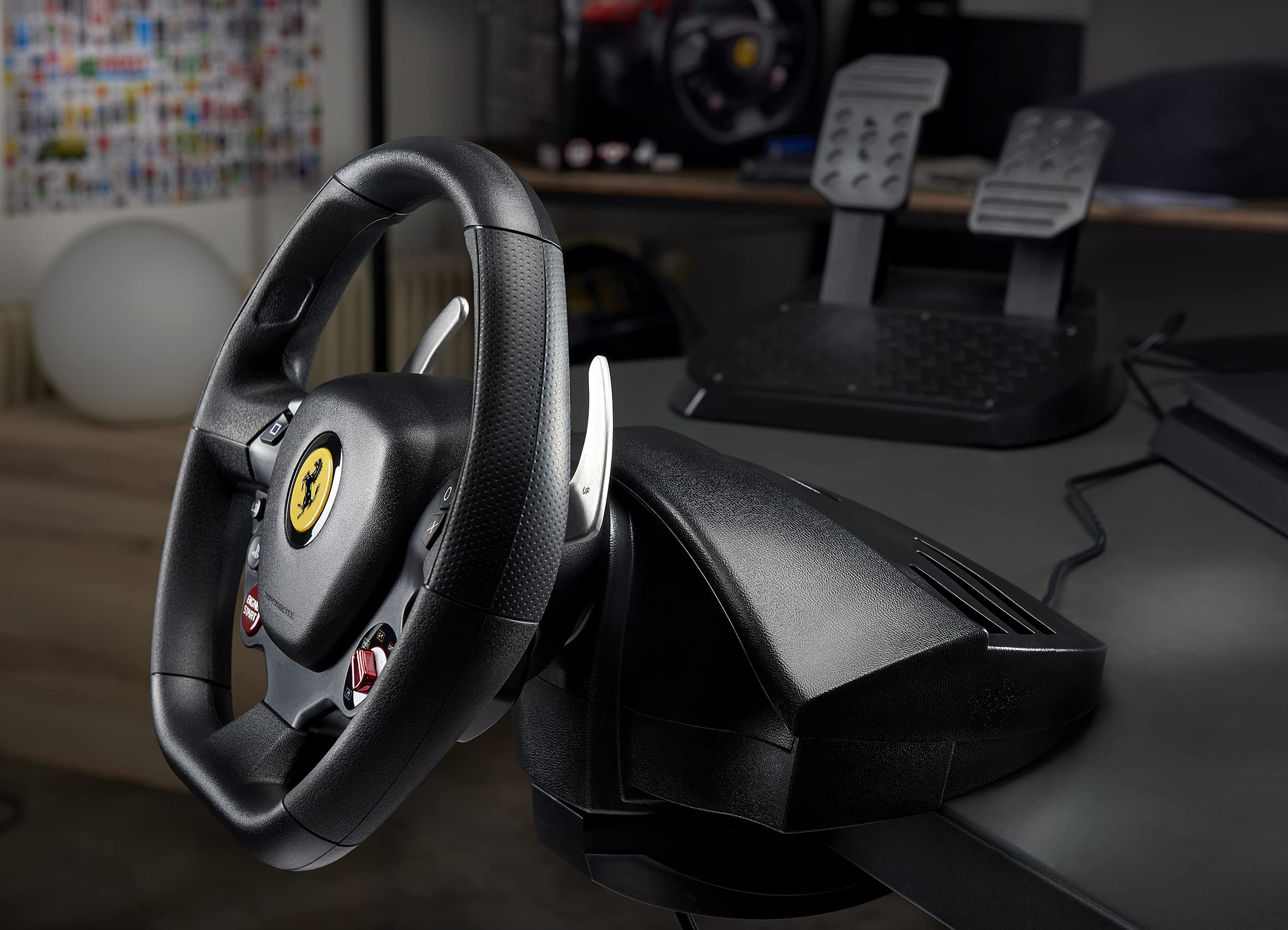 Thrustmaster T80 Ferrari 488 GTB Edition Racing Wheel for PS5, PS4 & PC - Premium Force Feedback Steering Wheel for Realistic Racing Games (Gran Turismo, Forza, F1) - Perfect for Sim Racing Enthusiasts & Gaming Setups