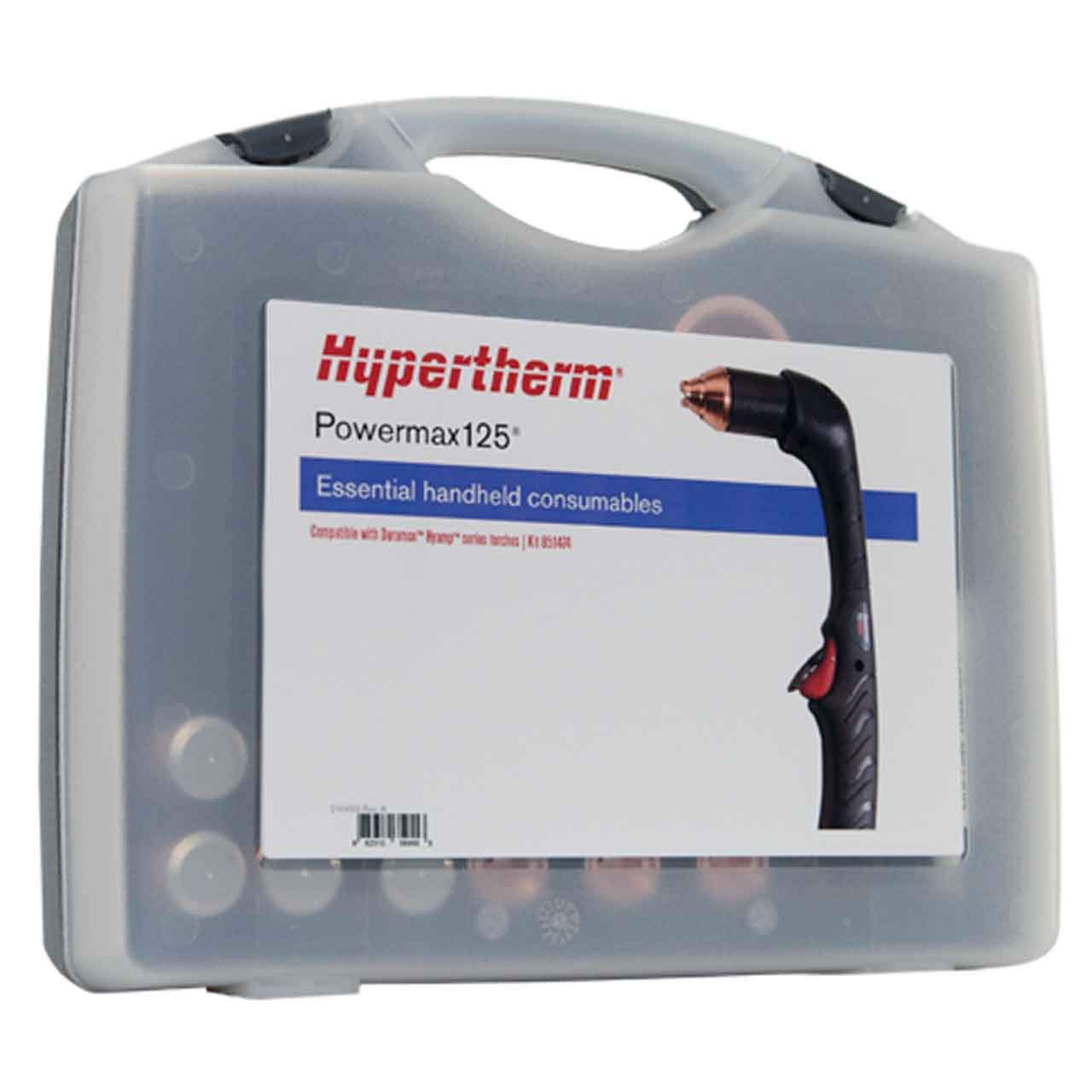 Hypertherm 851474 Consumable Kit for Powermax125 Essential Handheld Plasma Cutter - 125 Amp Cutting Torch Parts - Perfect for Metal Fabrication, Automotive Repair & Industrial Cutting Projects