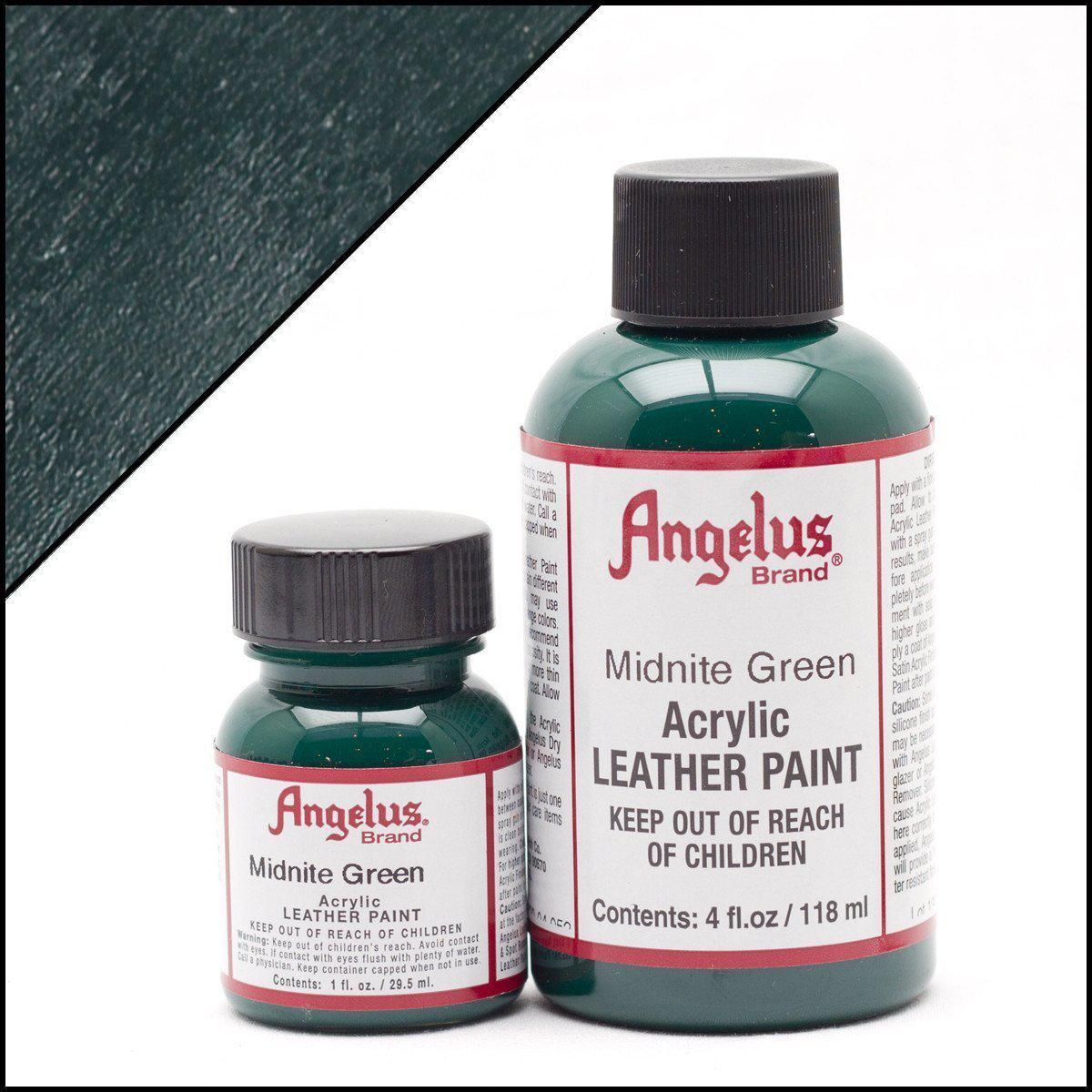 Midnite Green Angelus Leather Paint 1oz - Premium Leather Dye for Shoes, Bags & Accessories - Perfect for DIY Leather Repair & Customization Projects