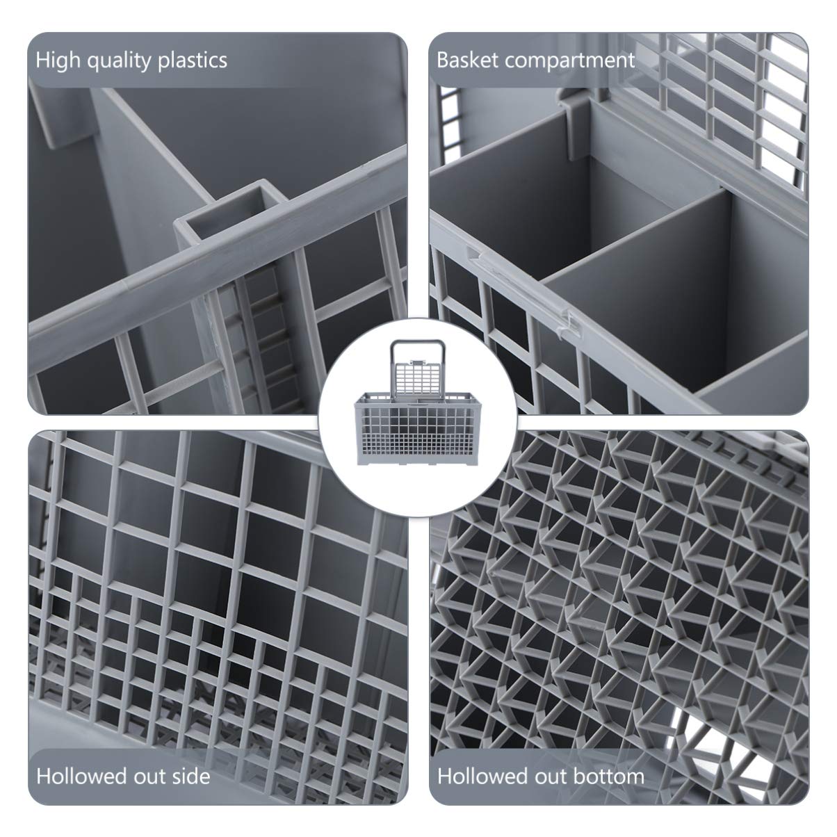 Hemoton Dishwasher Cutlery Basket - Plastic Utensil Holder for Spoons, Forks, Knives & Chopsticks | Dishwasher Safe Storage Rack for Flatware & Kitchen Tools | Perfect for Sink Organizing & Drying