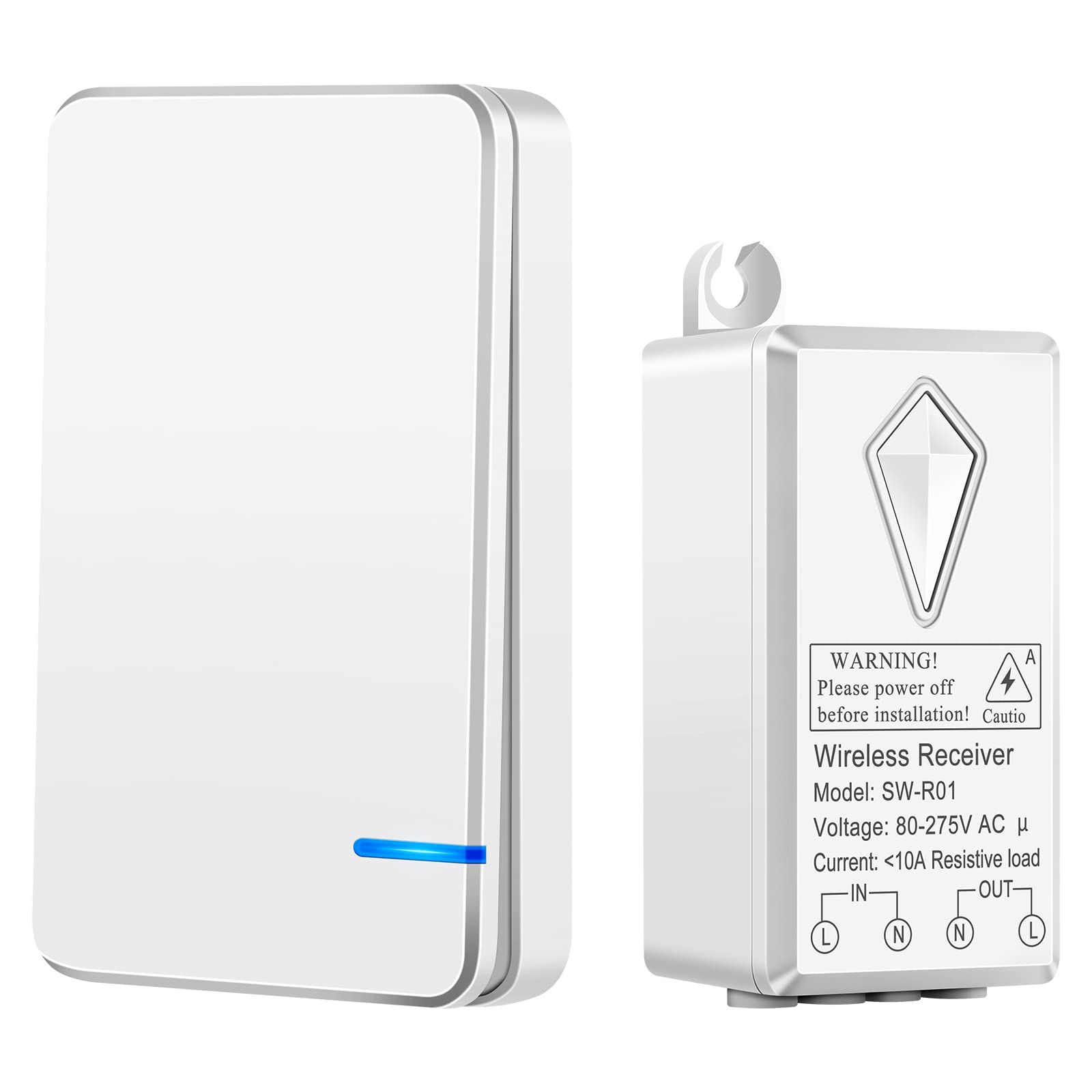 Upgraded Cruxer Wireless Light Switch Kit with Microstrip Antenna - Smart Remote Control for Ceiling Lights, Fans & Lamps - No Wiring Required - Perfect for Home Automation & Smart Lighting Systems