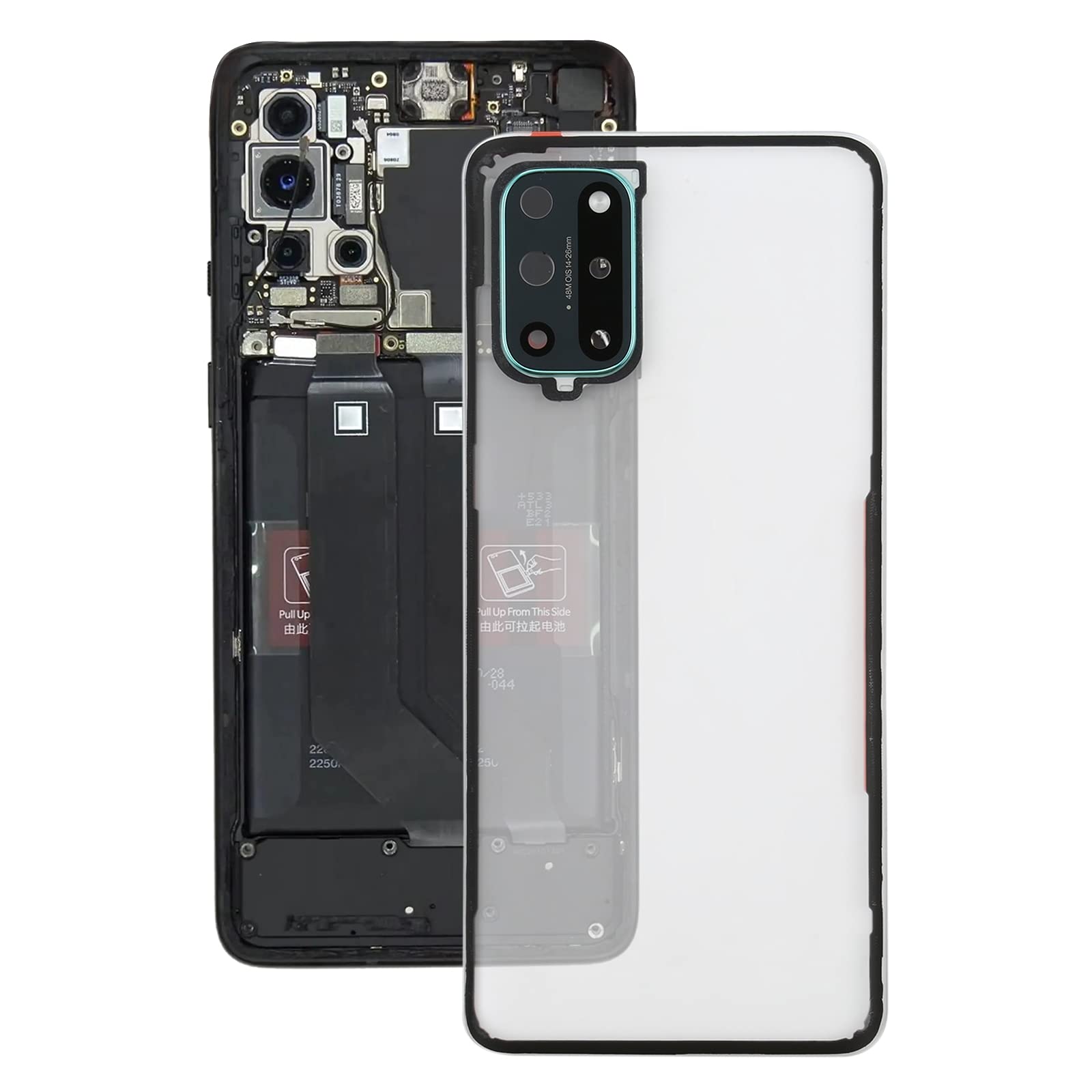OnePlus 8T Battery Back Cover Replacement with Camera Lens Protector - Shockproof Phone Case for OnePlus 8T - Perfect for Daily Use, Travel & Outdoor Activities
