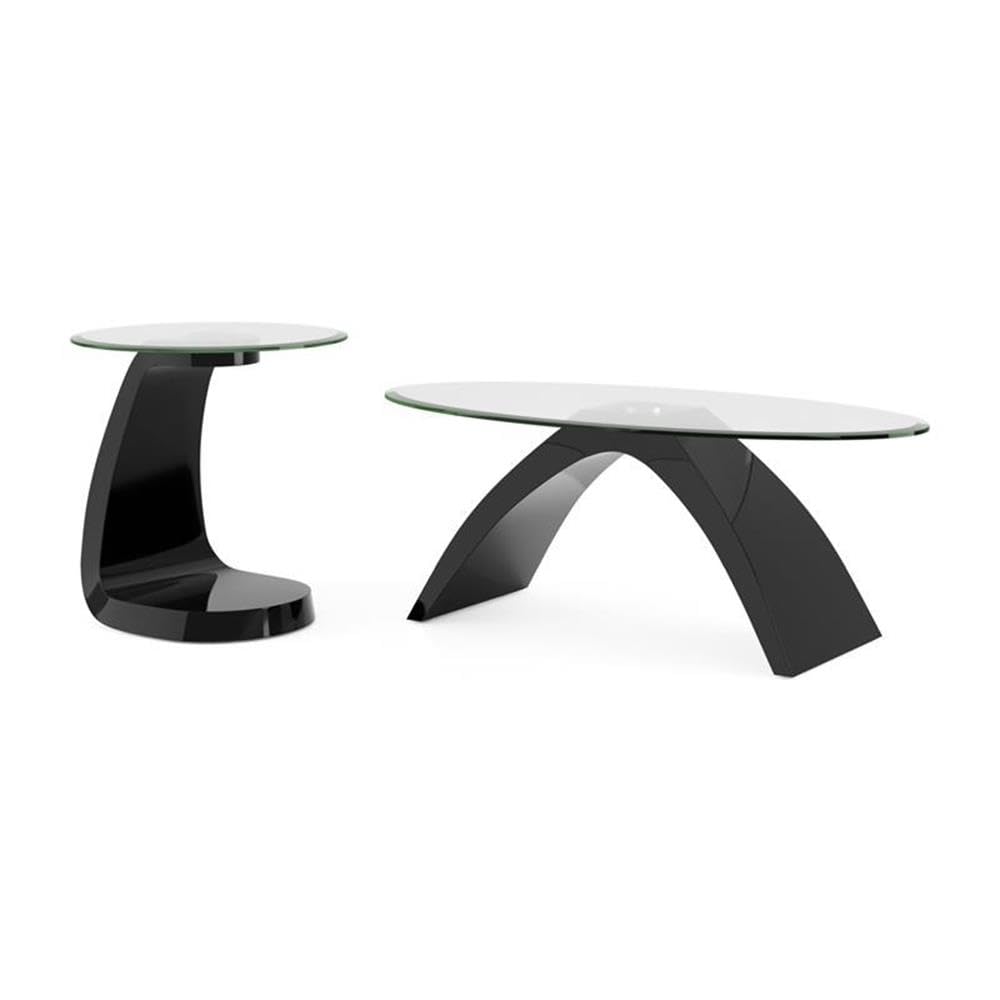 Furniture of America Pelletoni Wood 2-Piece Coffee Table Set in Black - Modern Living Room Furniture for Small Spaces, Home Decor & Entertainment Areas