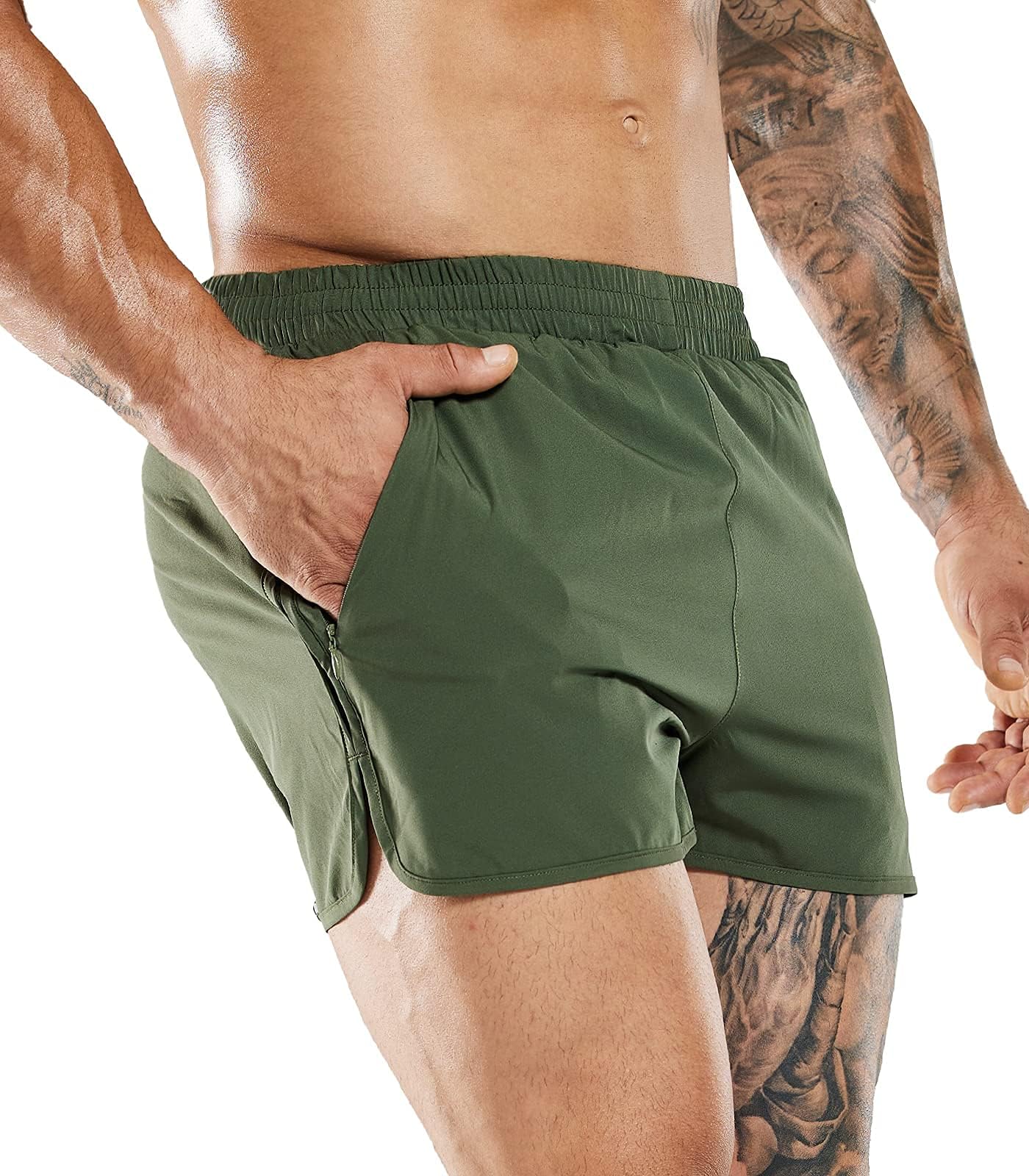 MIER Men's 3 Inch Quick Dry Running Shorts - Lightweight Water Resistant Athletic Workout Lined Shorts with Mesh Liner - Perfect for Jogging, Gym Training & Outdoor Sports