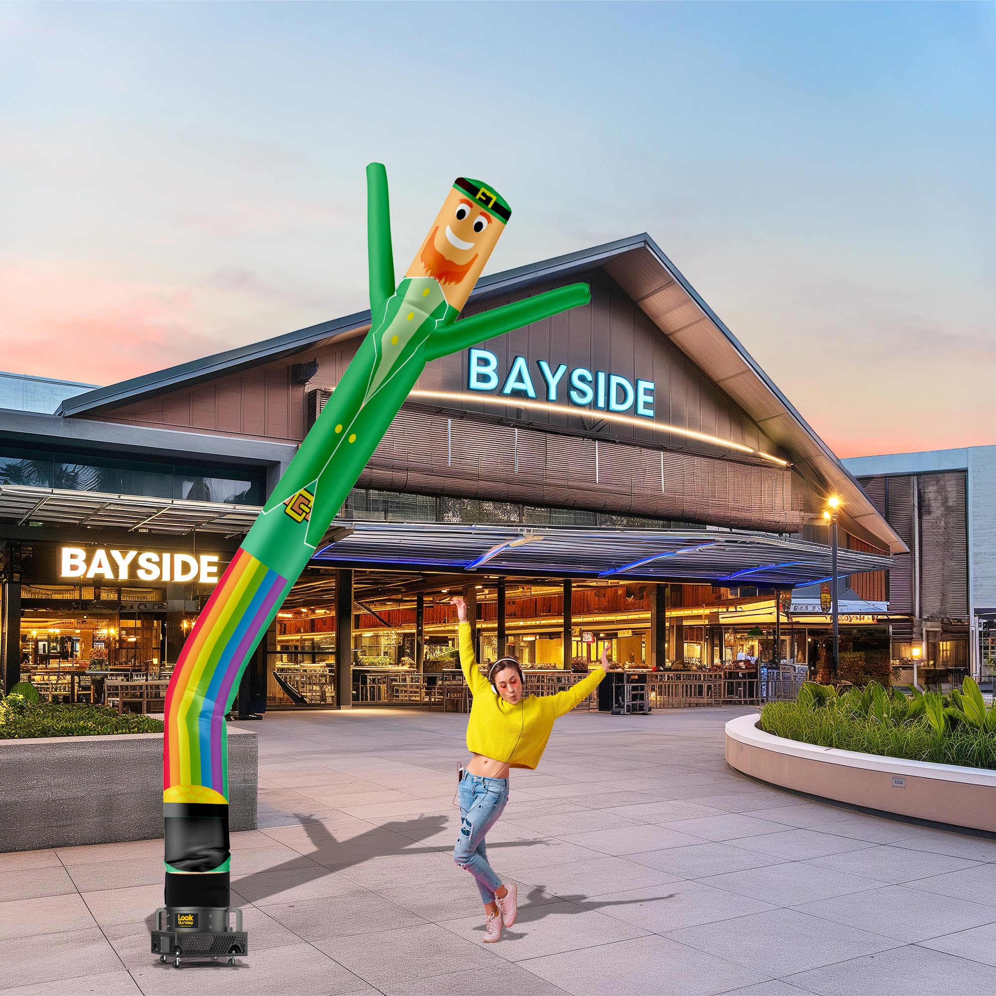 20ft Tall St. Patrick's Day Inflatable Air Dancer - Wacky Waving Leprechaun Tube Man for Business Promotions & Events - Outdoor Advertising Decor (Blower Not Included) - Perfect for Car Dealerships, Grand Openings & Holiday Celebrations
