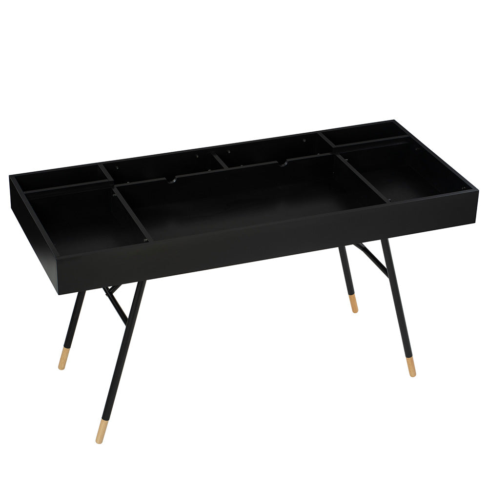 MORSE 140cm Study Desk - Black & Oak Finish, Modern Home Office Desk for Students & Professionals, Perfect for Small Spaces & Dorm Rooms