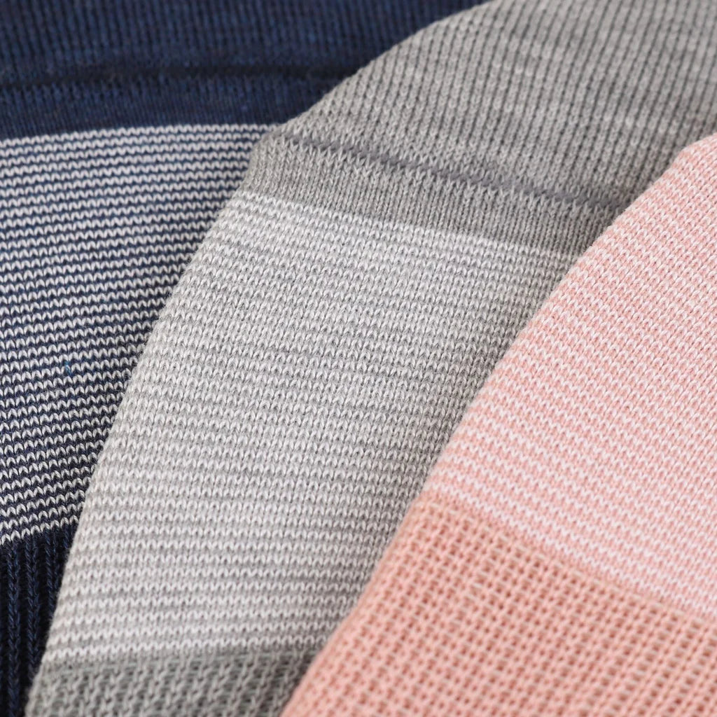 Women's Invisible Socks - Micro Striped Mercerized Cotton No-Show Socks for Sneakers & Loafers - Comfortable & Breathable for Everyday Wear