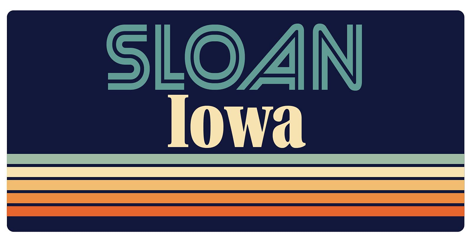 Vintage Sloan Iowa 5 x 2.5-Inch Refrigerator Magnet - Retro Kitchen Decor for Fridge, Office & Home Organization