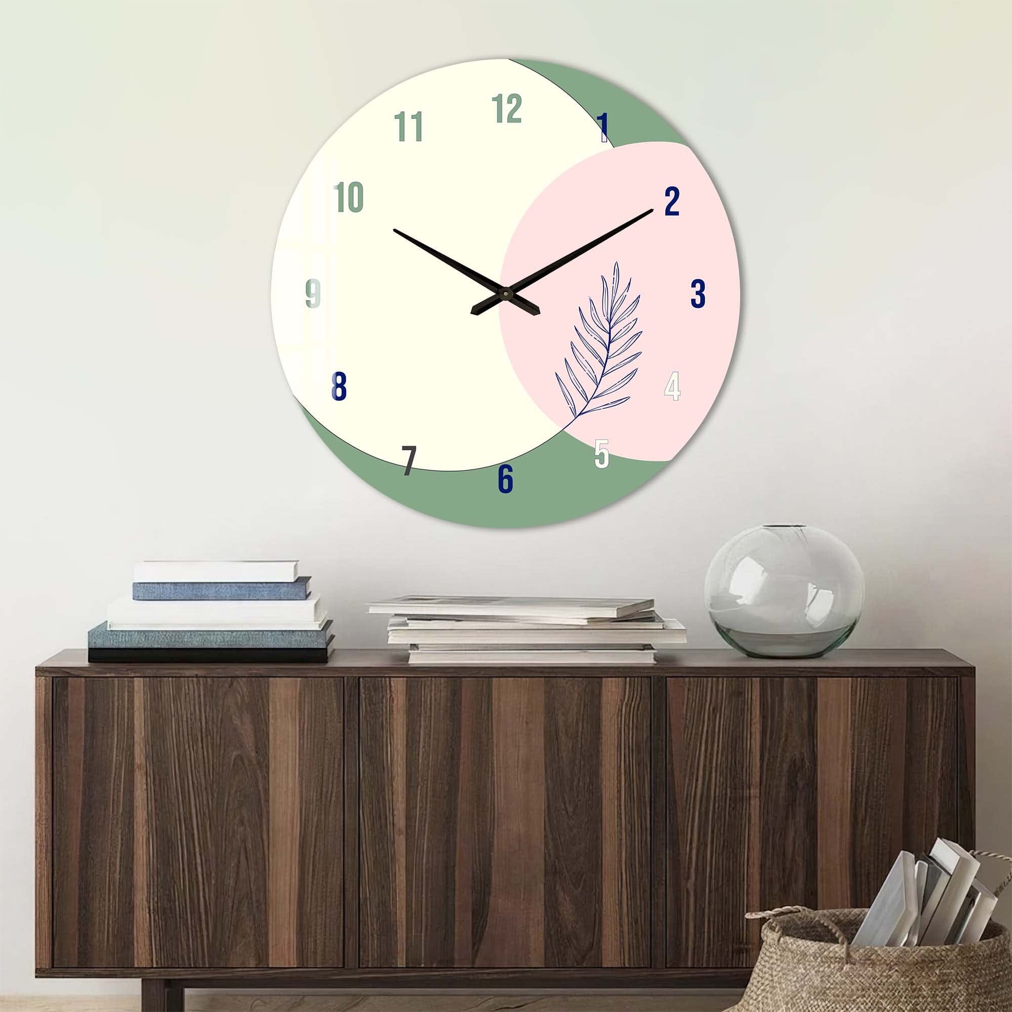 Premium Pistachio Glass Wall Clock - Modern Silent Non-Ticking Decor for Living Room, Bedroom, Office | Home & Office Decor