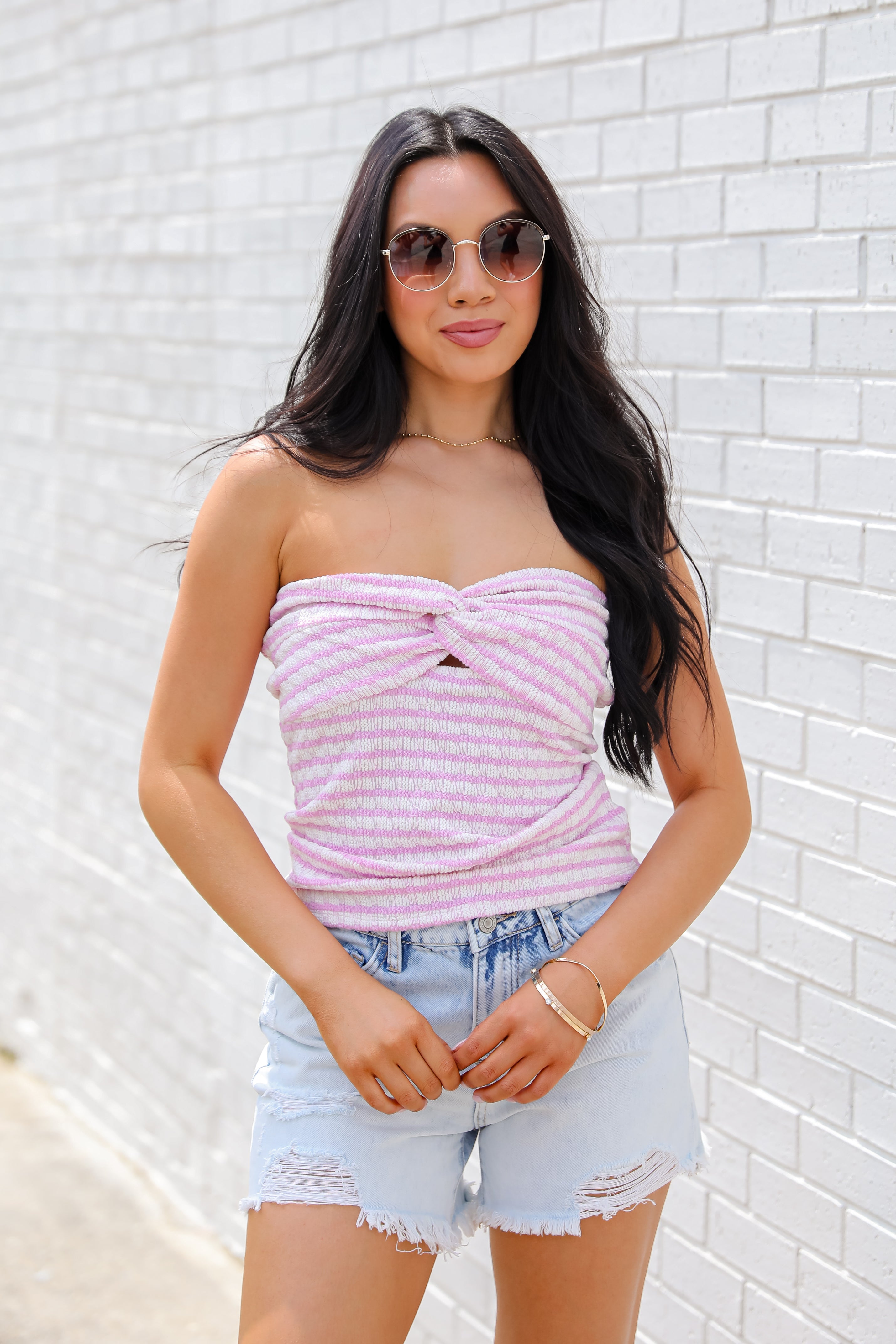 Elegant Striped Strapless Top for Women - Comfortable & Chic Summer Fashion - Perfect for Beach, Party & Casual Outings