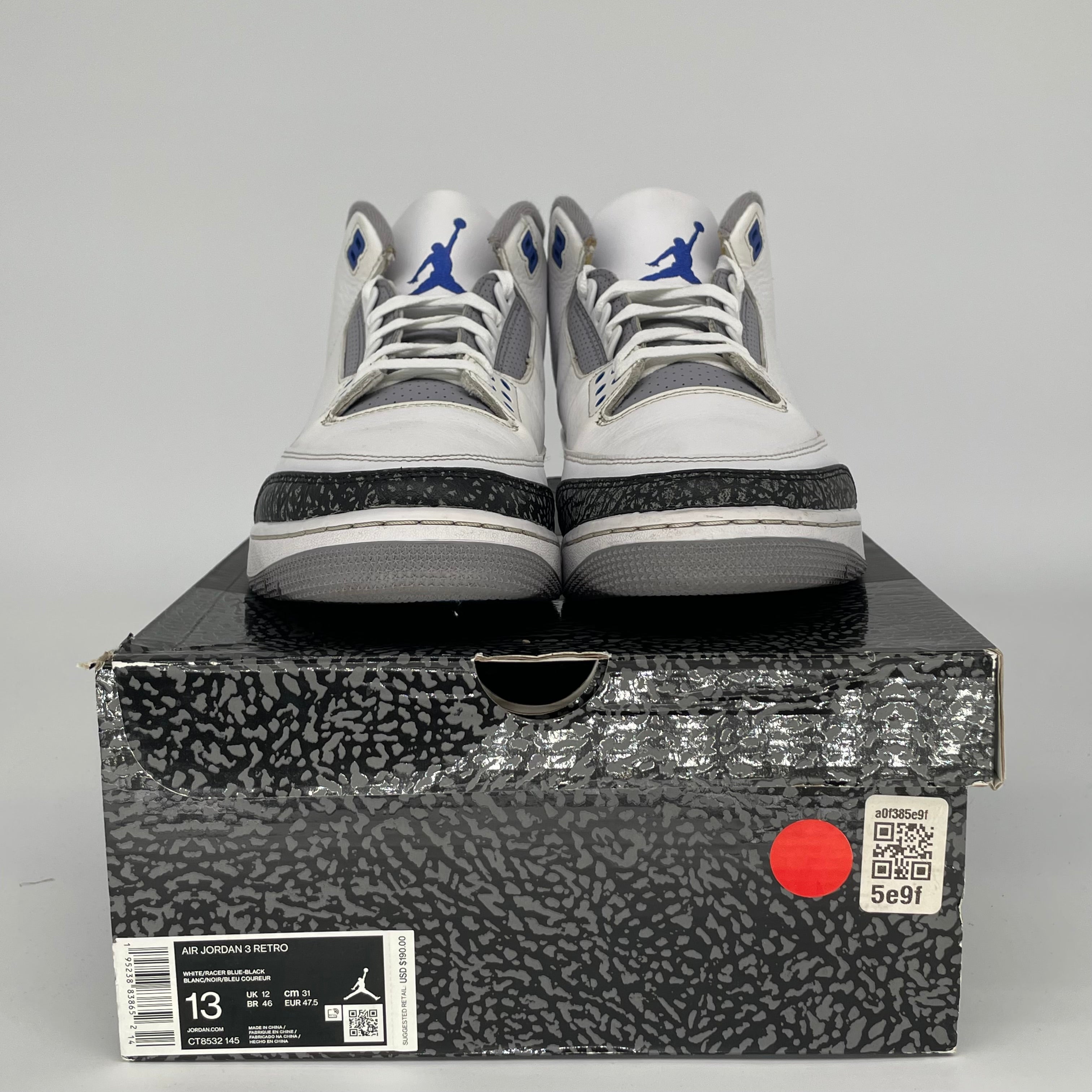 AIR JORDAN 3 RACER BLUE Men's Basketball Shoes Size 13 - CT8532-145 | Retro Sneakers for Running, Training & Streetwear Fashion
