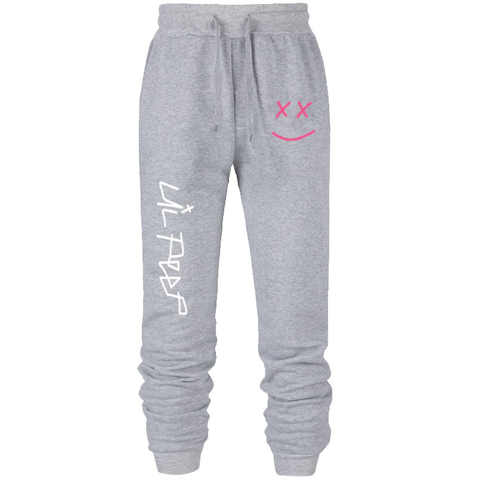 Lil Peep Men's Casual Jogger Pants - Solid Color Sweatpants for Fitness & Sports - Light Grey - Perfect for Gym, Running, and Everyday Wear in Spring & Autumn