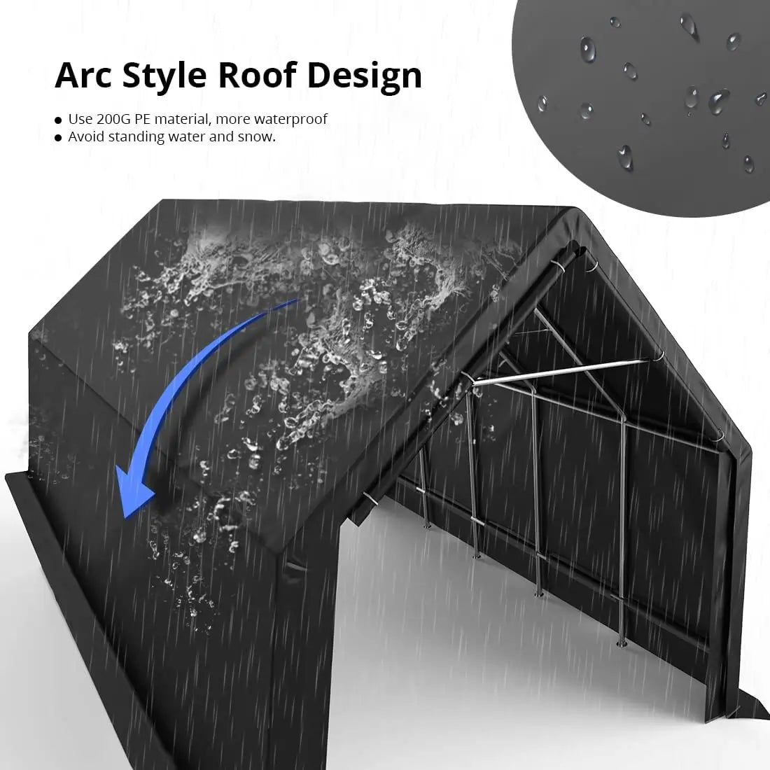 13' x 20' x 12' Heavy Duty Waterproof Portable Storage Shed for Outdoor Equipment, Garden Tools & Backyard Organization - Perfect for Patio, Garage & Yard Storage