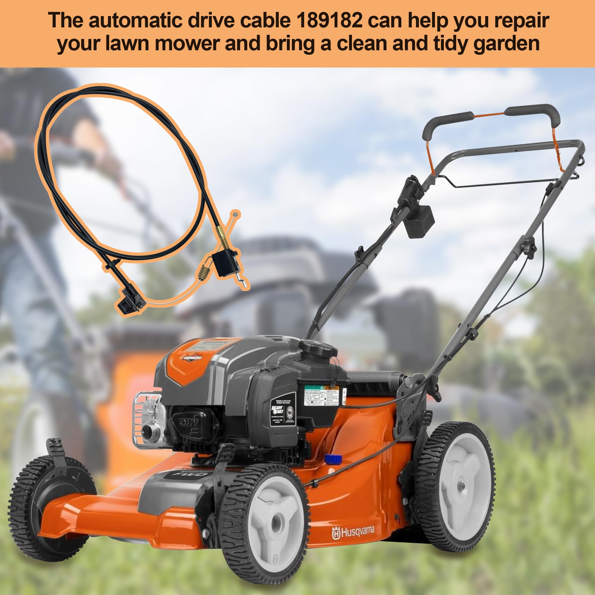 Husqvarna Craftsman Lawn Mower Drive Cable - Compatible with 917378950/951/960 - for Self-Propelled Mowers