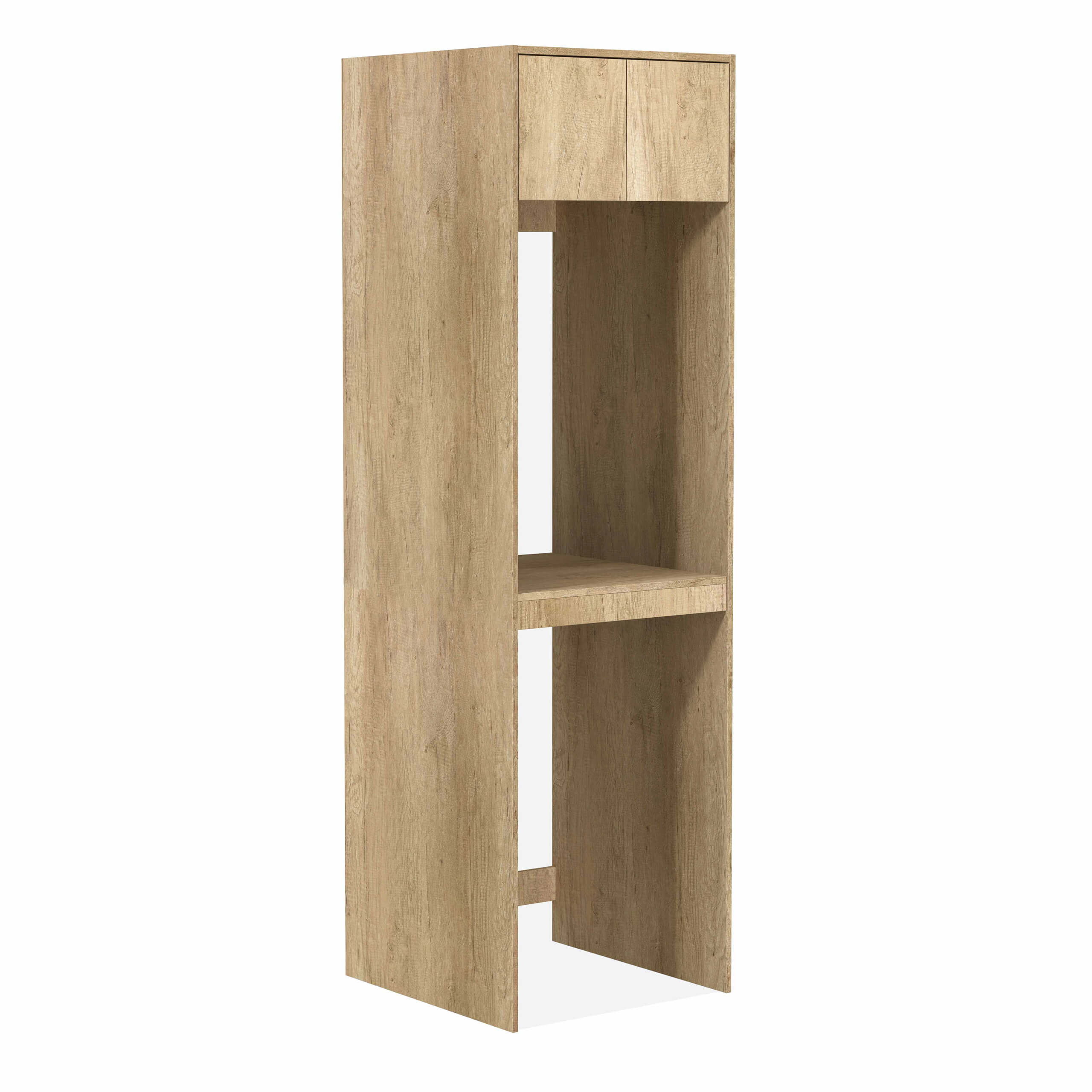 Byron/Bondi Tall Washing Machine Cabinet - Natural Oak Wood Laundry Room Storage Organizer for Detergent & Cleaning Supplies | Perfect for Small Spaces & Apartment Living