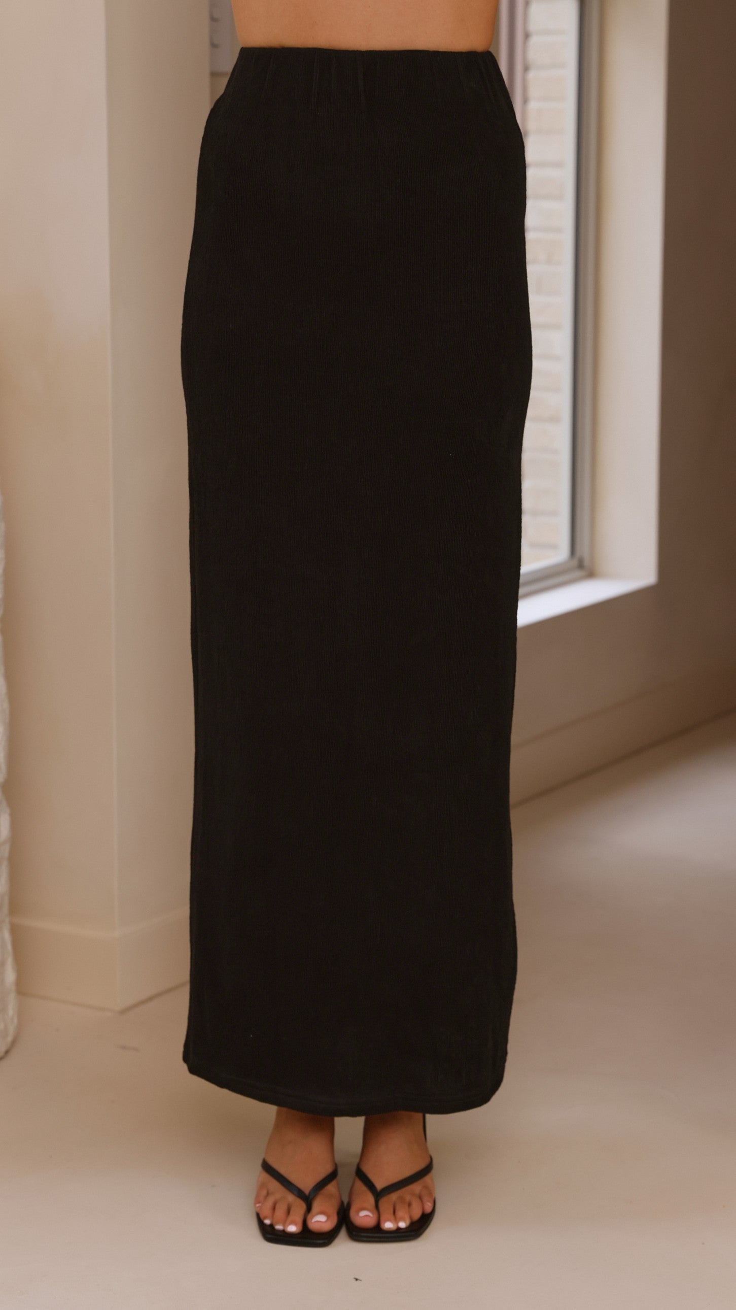 Kahili Maxi Skirt for Women - Flowy Long Skirt with Elastic Waist - Black Boho Skirt for Beach, Vacation & Summer Outfits
