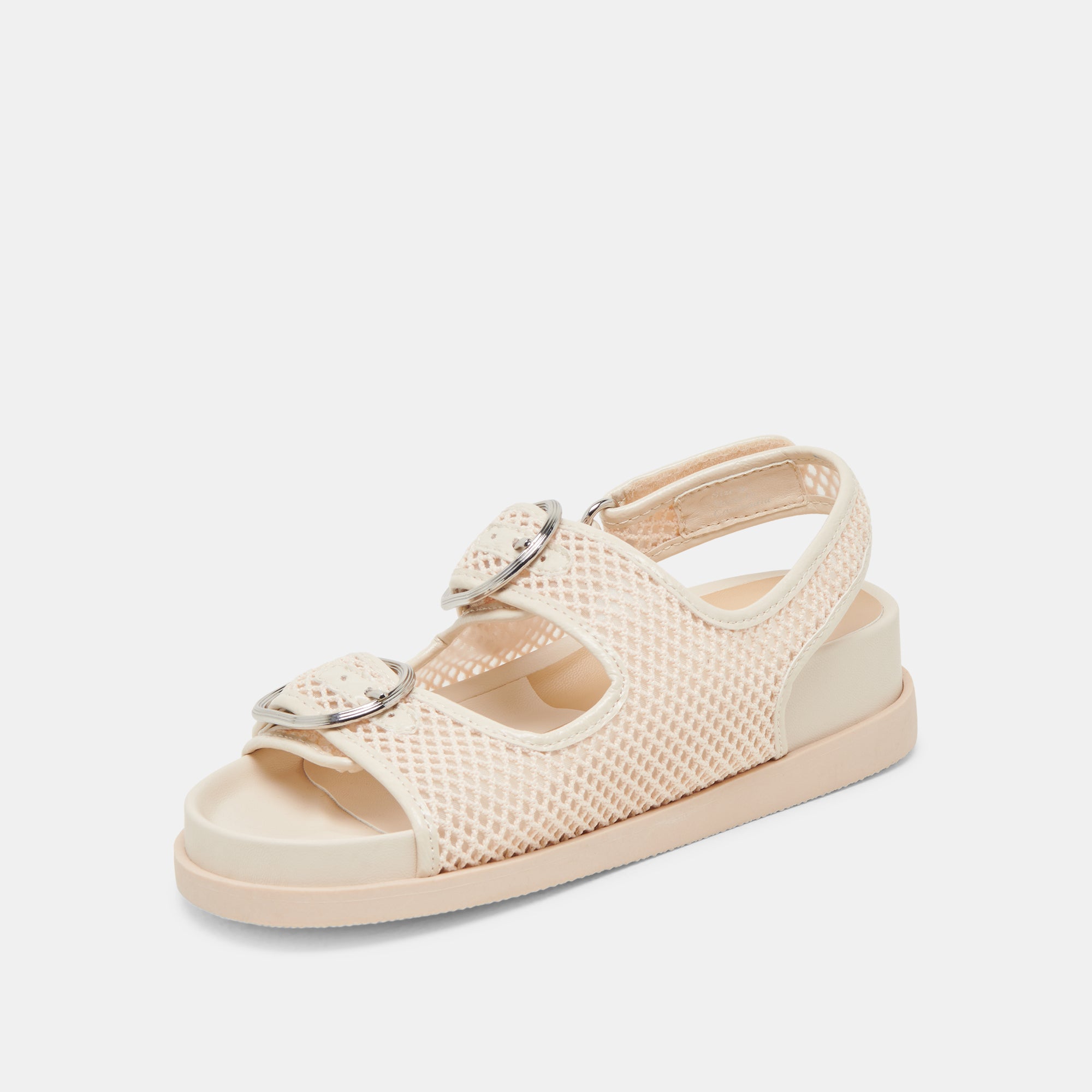 STARLA Women's Woven Mesh Sandals - Comfortable Creme Color Summer Beach Shoes for Walking, Travel & Casual Outfits