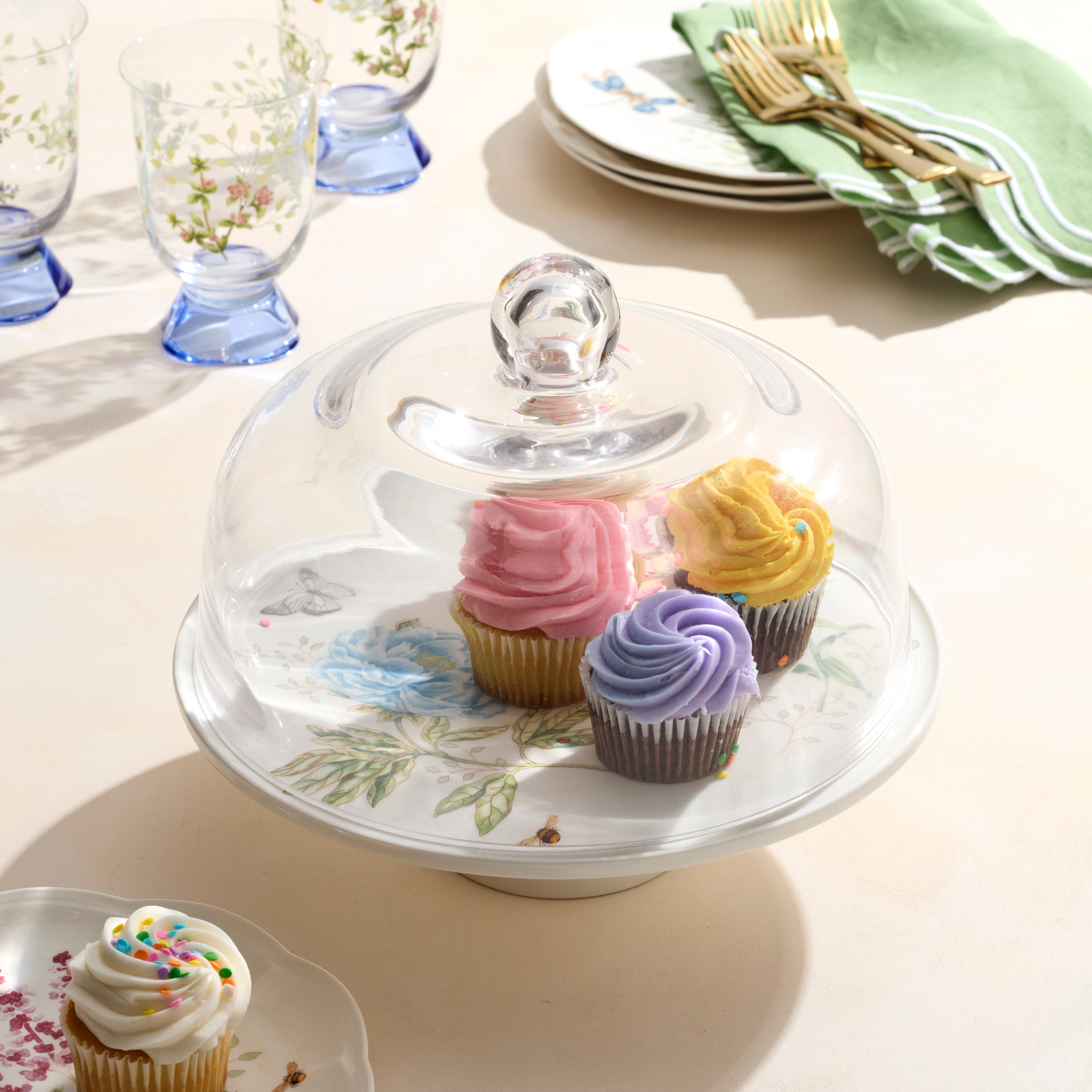 Butterfly Meadow 25th Anniversary Cake Plate - Elegant Porcelain Serving Dish for Wedding, Anniversary & Special Occasions