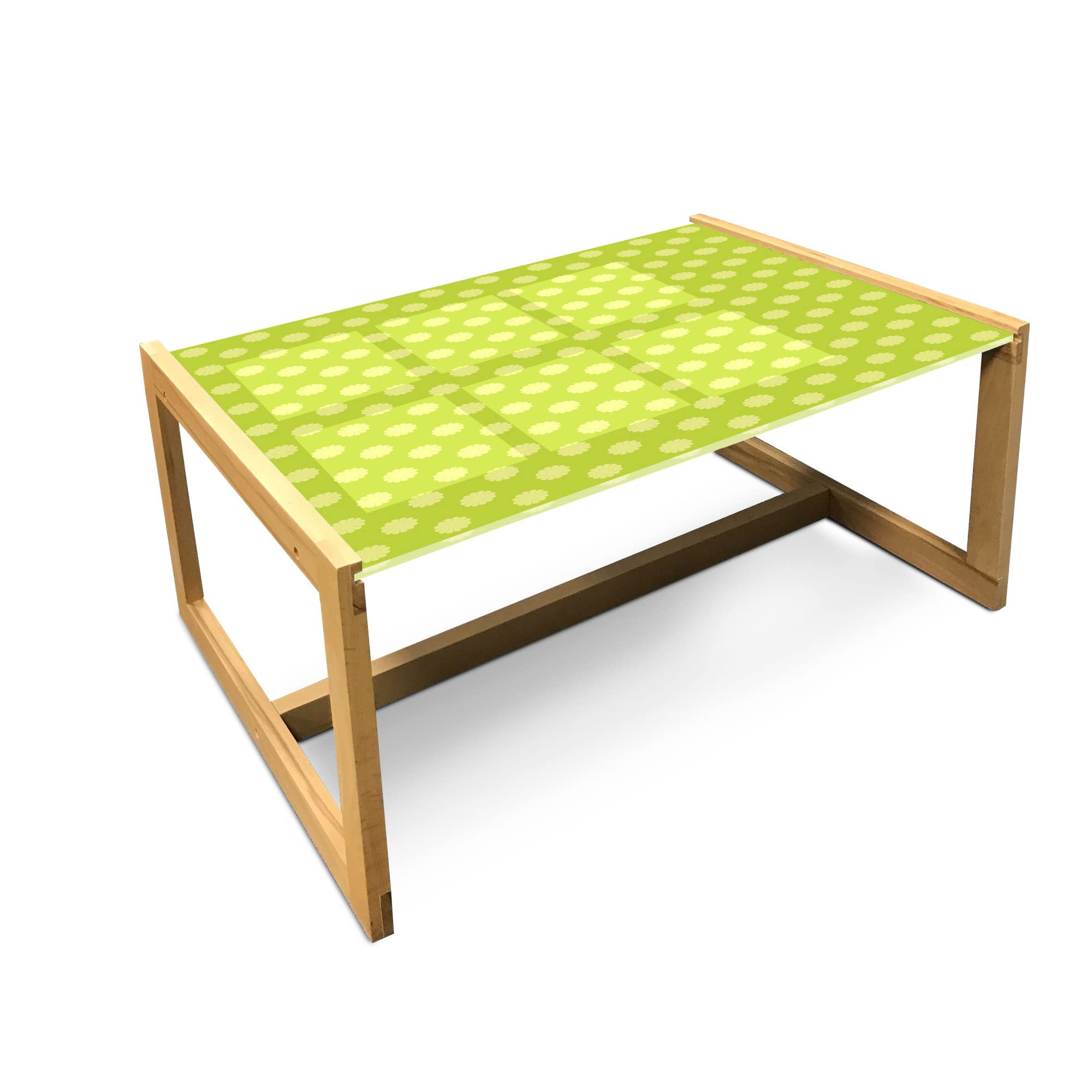 Ambesonne Floral Coffee Table, Acrylic Glass Top with Wooden Frame - for Office & Dorm Decor
