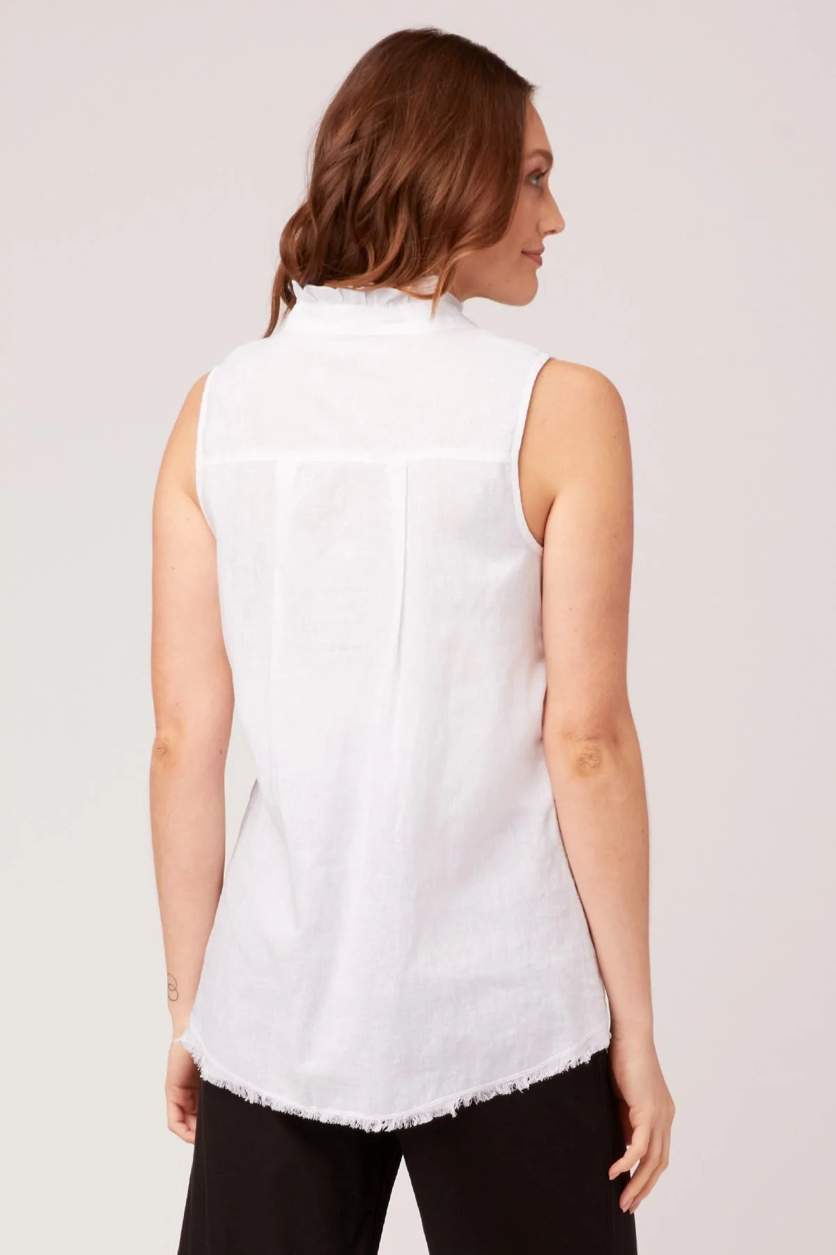 Belita Women's Ruffle Tank Top - White | Casual Summer Blouse for Beach, Party & Everyday Wear