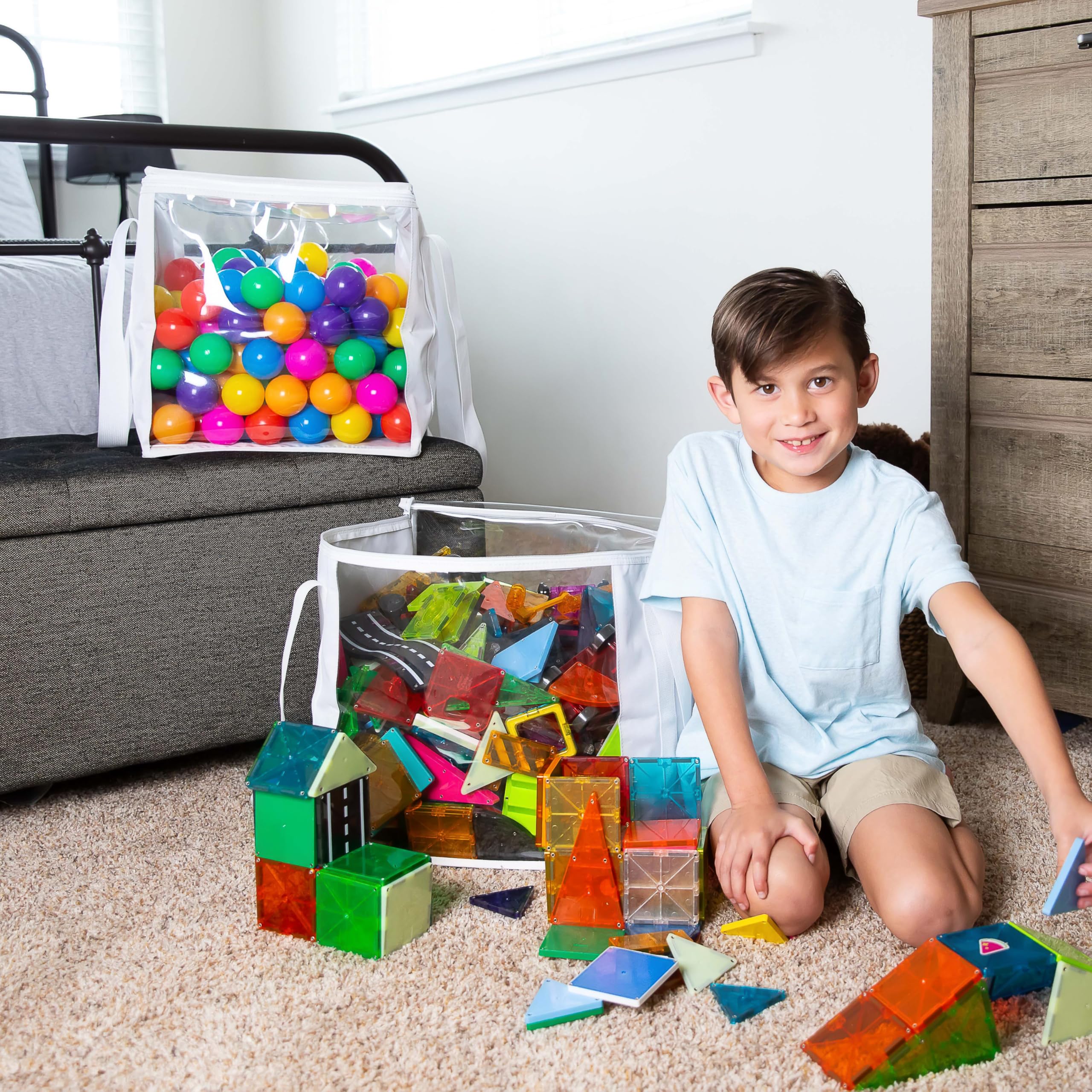 2-Piece Extra Large Clear Toy Storage Bags with Zipper 14