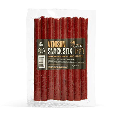 Premium Venison Meat Sticks - Low Carb High Protein Keto Snacks | Gluten Free, MSG Free, No Artificial Ingredients | Made in USA | 8oz Pack | Perfect for Hiking, Camping & On-the-Go Healthy Snacking