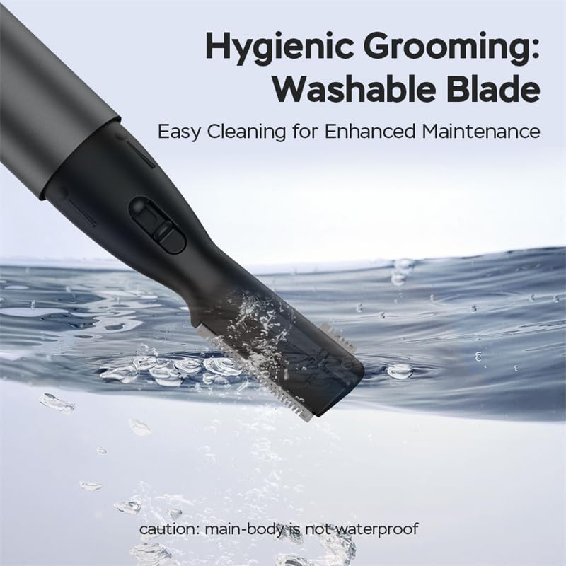 Upgraded Battery-Powered Eyebrow & Facial Hair Trimmer for Men - Precision Detailer with Rinseable Blade & Comb - Compact Painless Shaver for Travel, Grooming & Daily Use