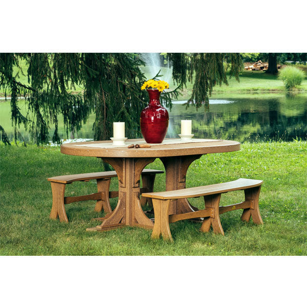 Poly 4ft x 6ft Oval Bar Height Table - Durable Outdoor & Indoor Dining Table for Patio, Restaurant, or Event Venue
