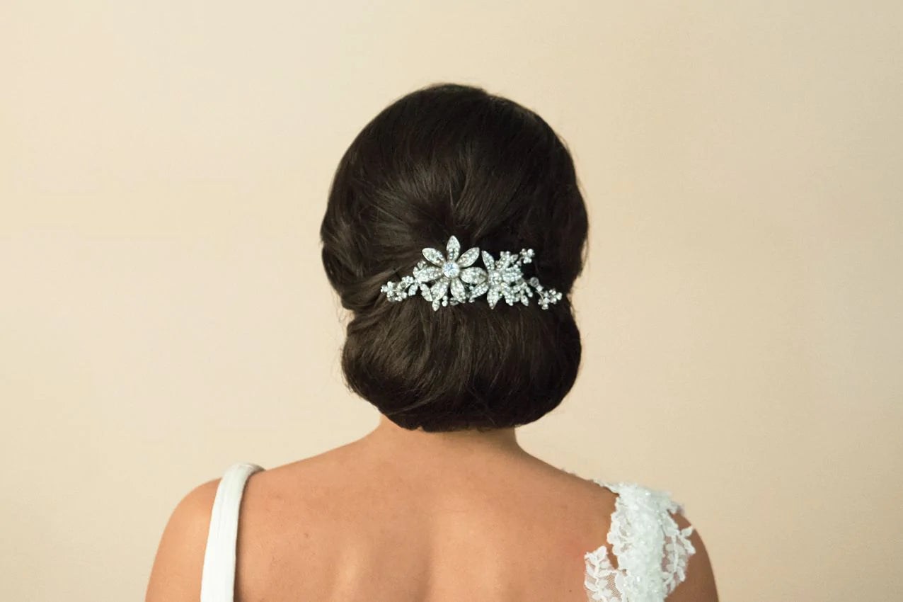 Ivory & Co Silver Bridal Hair Comb with Austrian Crystals - Lotus Design for Weddings, Prom, and Special Occasions