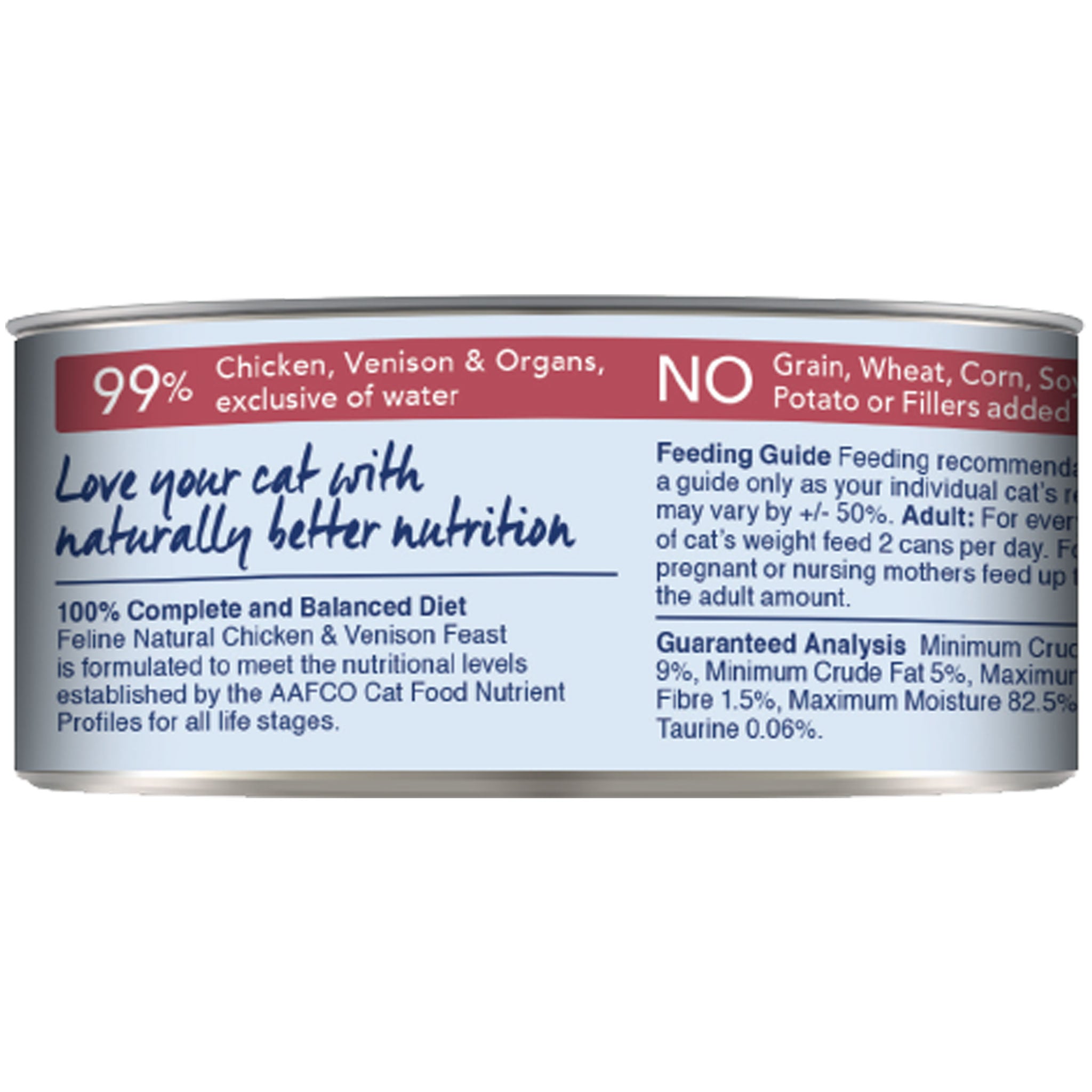 Feline Natural Grain-Free Canned Cat Food - Chicken & Venison Recipe - High Protein, All-Natural Ingredients for Adult & Senior Cats - Perfect for Indoor Cats & Picky Eaters