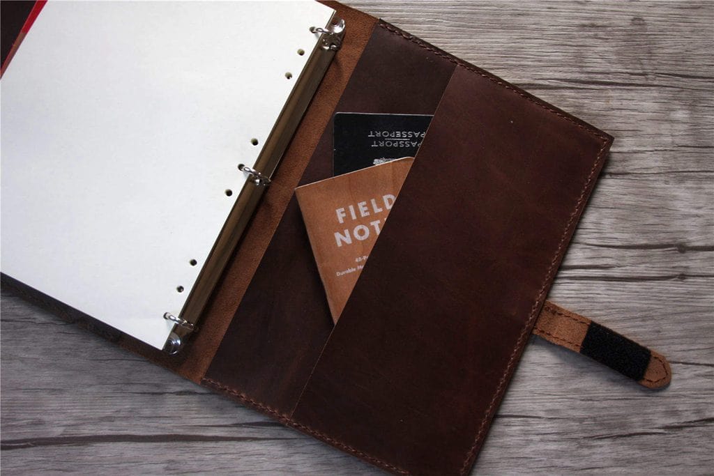 Premium Coffee Leather 3-Ring Binder Planner - A5 Size Organizer for Work, School & Office - Perfect for Daily Planning, Note Taking & Document Storage
