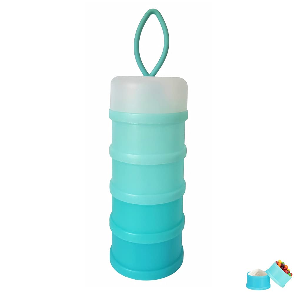**Baby Formula Dispenser - 4 Layer Portable & Stackable Powder Container for Travel - BPA Free - Perfect for Milk Powder, Protein Powder, Nuts & Small Fruits - Ideal for On-the-Go Feeding, Gym & Snack Storage**