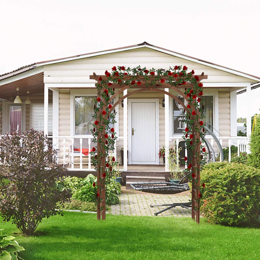 84 Inch Wood Garden Arbor - Sturdy Wedding Arch & Pergola for Climbing Plants, Roses & Vines | Perfect for Outdoor Weddings, Patio Decor & Greenhouse Trellis | Elegant Garden Party & Bridal Decoration