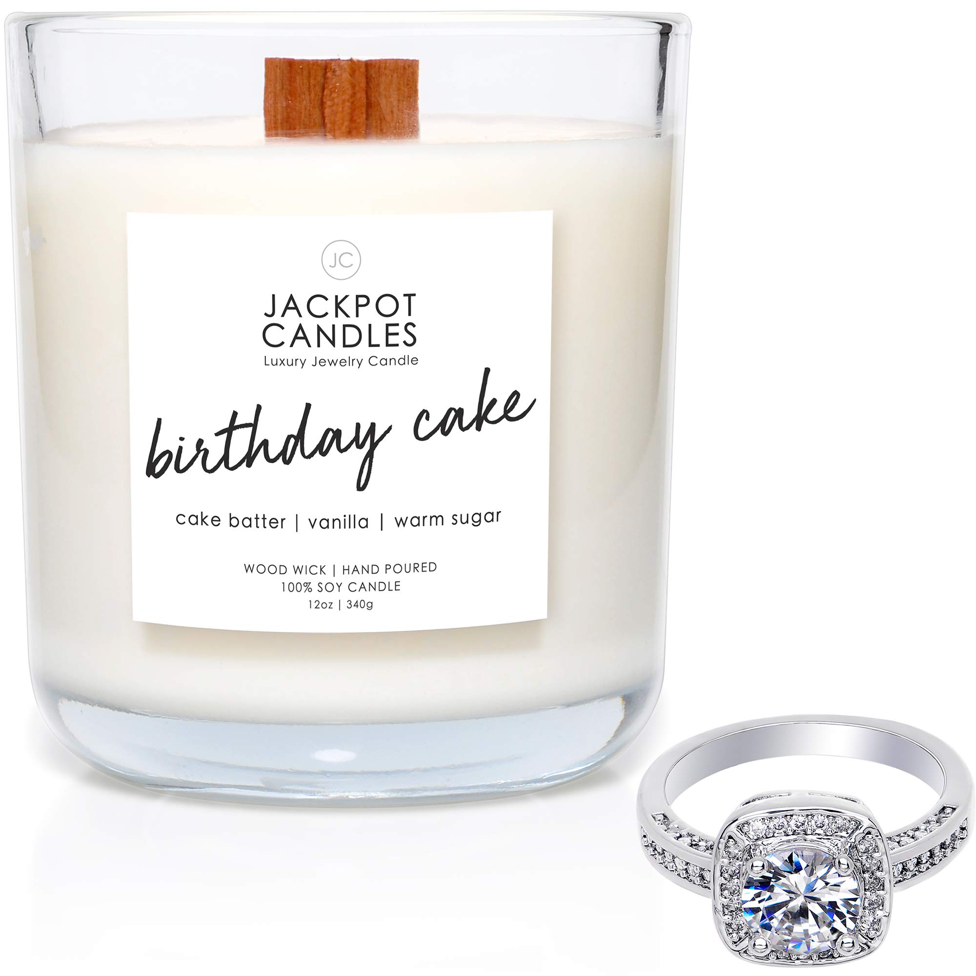 Jackpot Birthday Cake Candle with Hidden Ring Inside - Surprise Jewelry Gift Valued $15-$5000 (Size 10) | Perfect for Birthday Parties, Anniversaries & Special Occasions