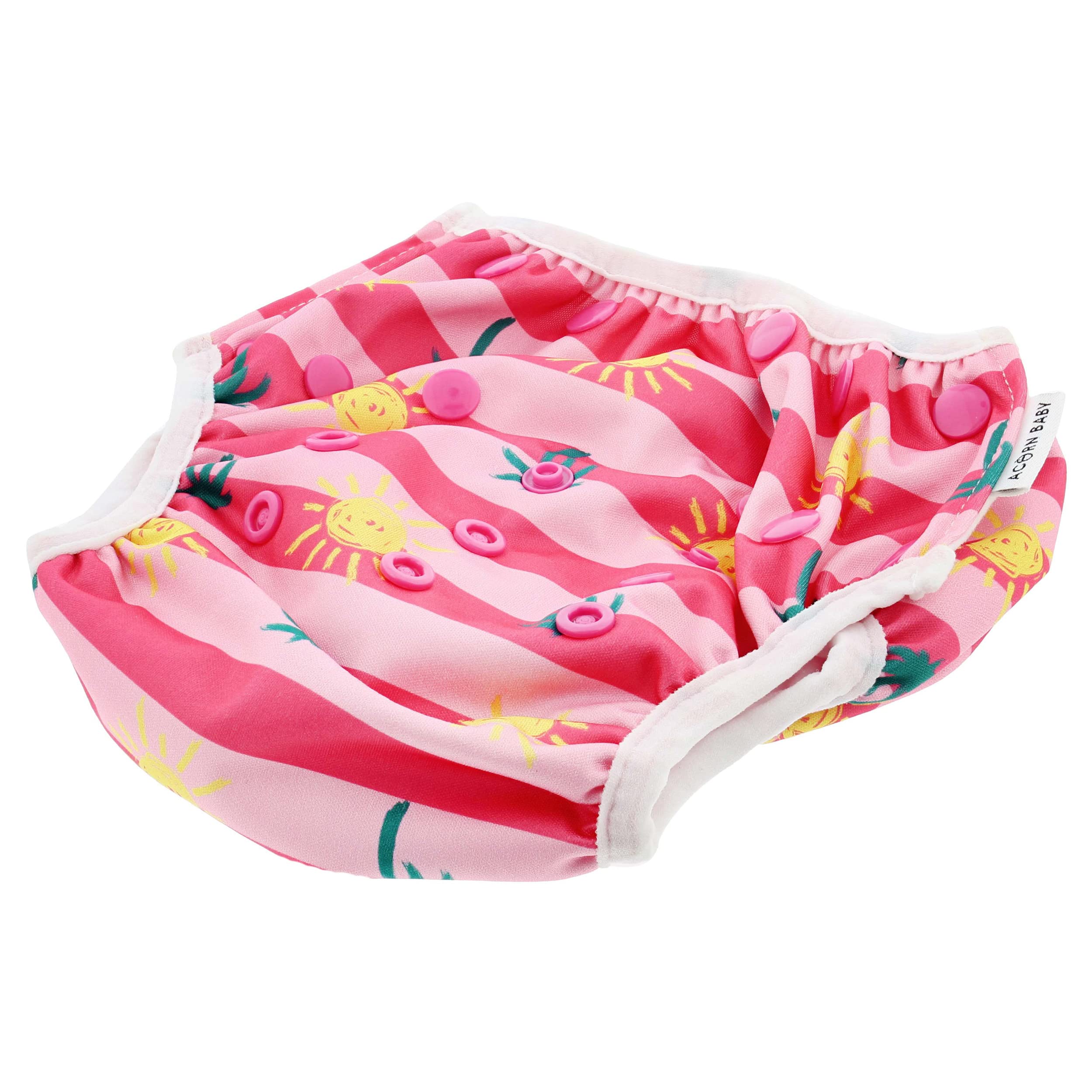 Pink Striped Swim Diaper for Toddlers 0-5 - Reusable for Pool & Beach