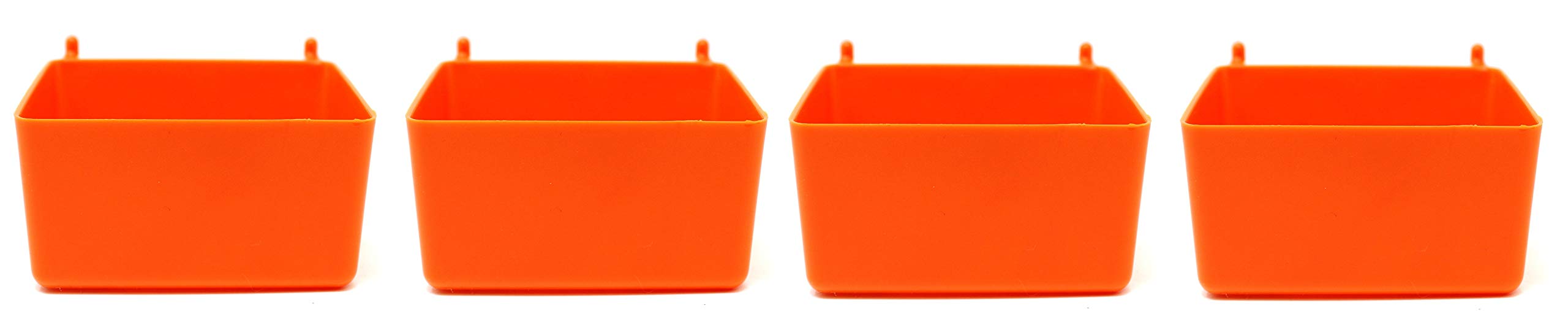 Small Plastic Pegboard Storage Bins & Parts Organizers - Multi-Pack in Red, Yellow, Black or Orange - Durable Workshop & Garage Organization for Tools, Hardware & Craft Supplies