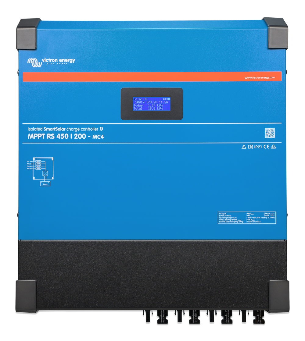 SmartSolar MPPT RS 450/200 MC4 Solar Charge Controller - High Efficiency 200A MPPT Solar Regulator for Off-Grid Systems, RVs, Boats & Solar Power Stations