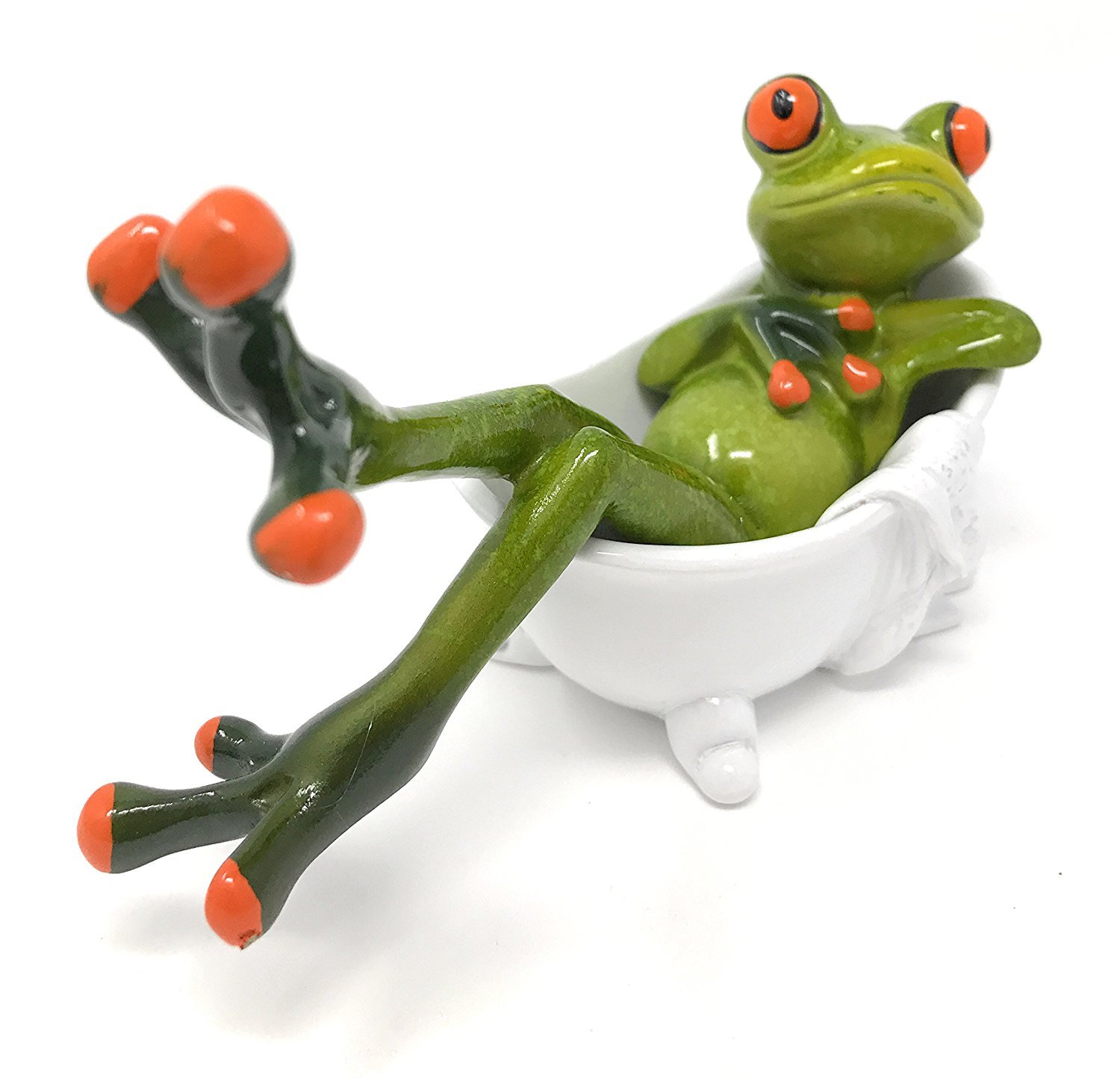 3D Creative Green Frog Sculpture - Funny & Interesting Statue for Bathroom & Bedroom Decor | Moral Integrity Theme | Perfect for Spa, Zen Garden & Home Décor